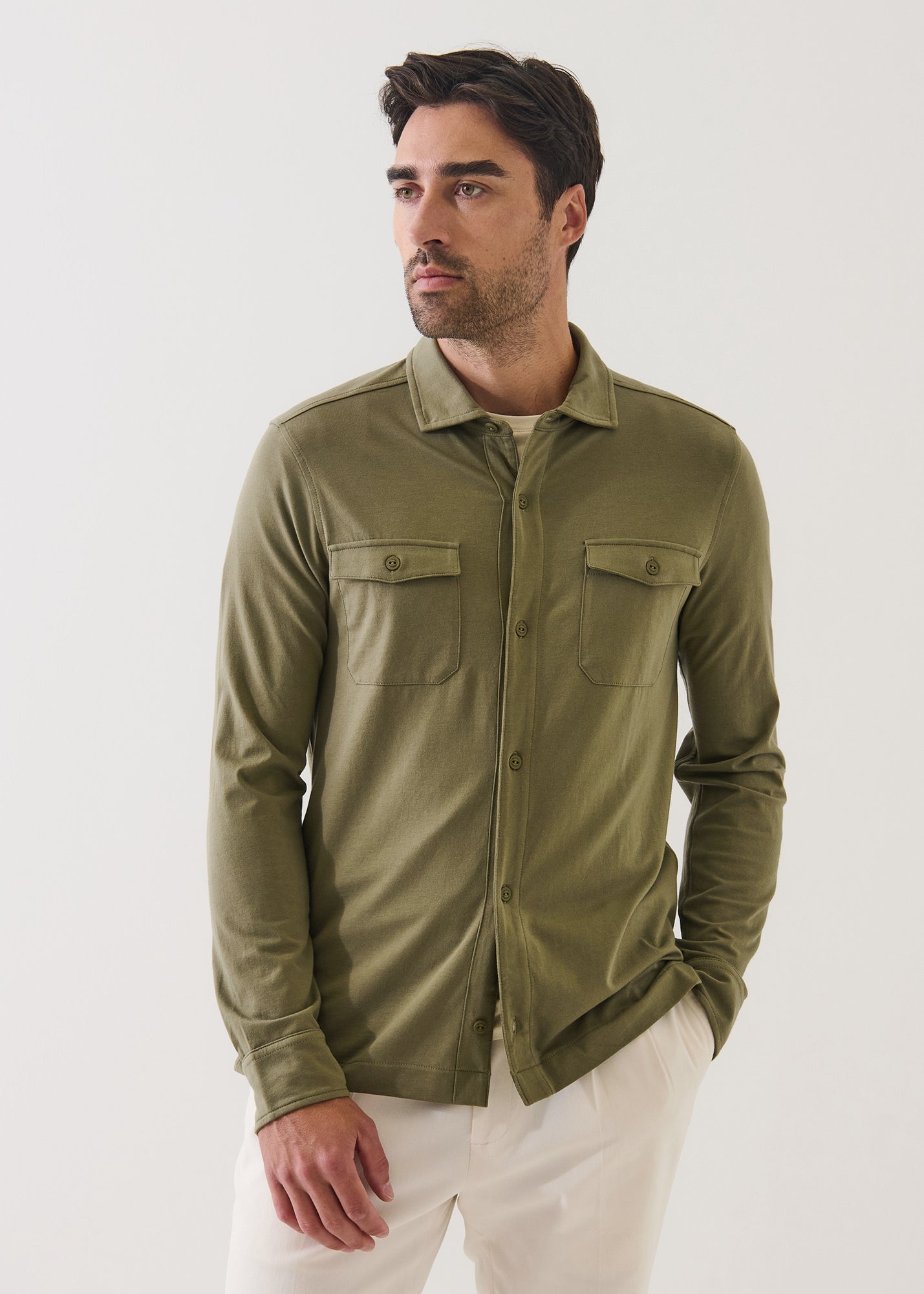Pima Cotton Stretch Overshirt