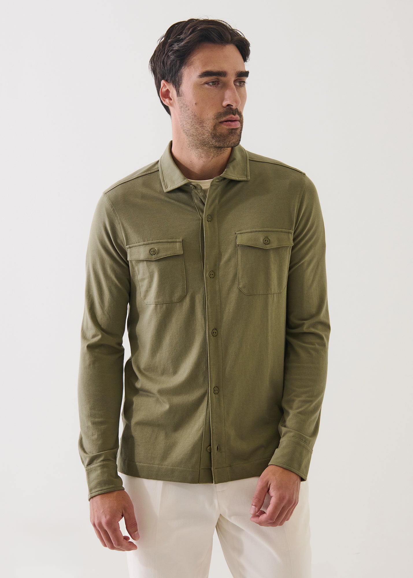 Pima Cotton Stretch Overshirt
