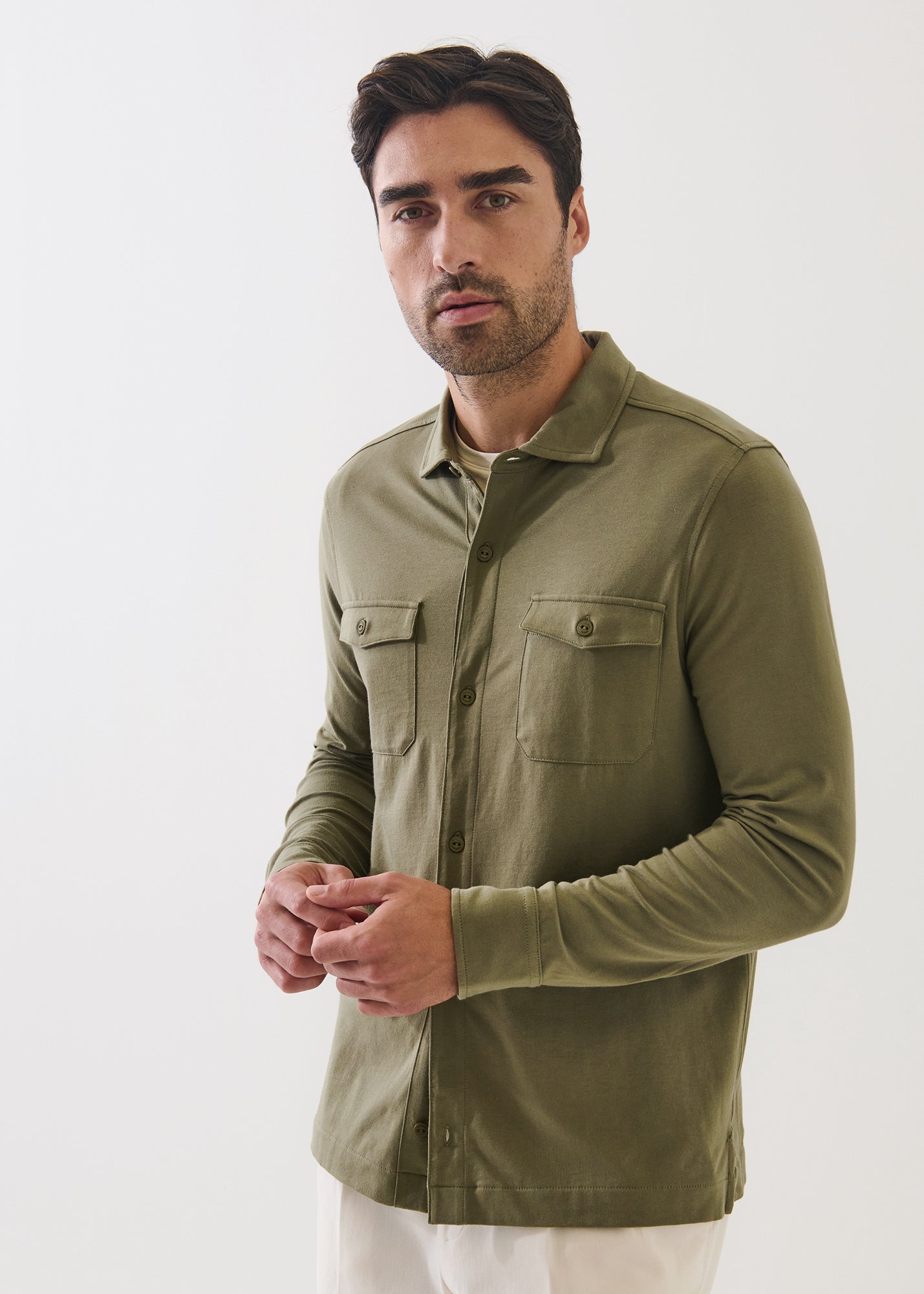 Pima Cotton Stretch Overshirt