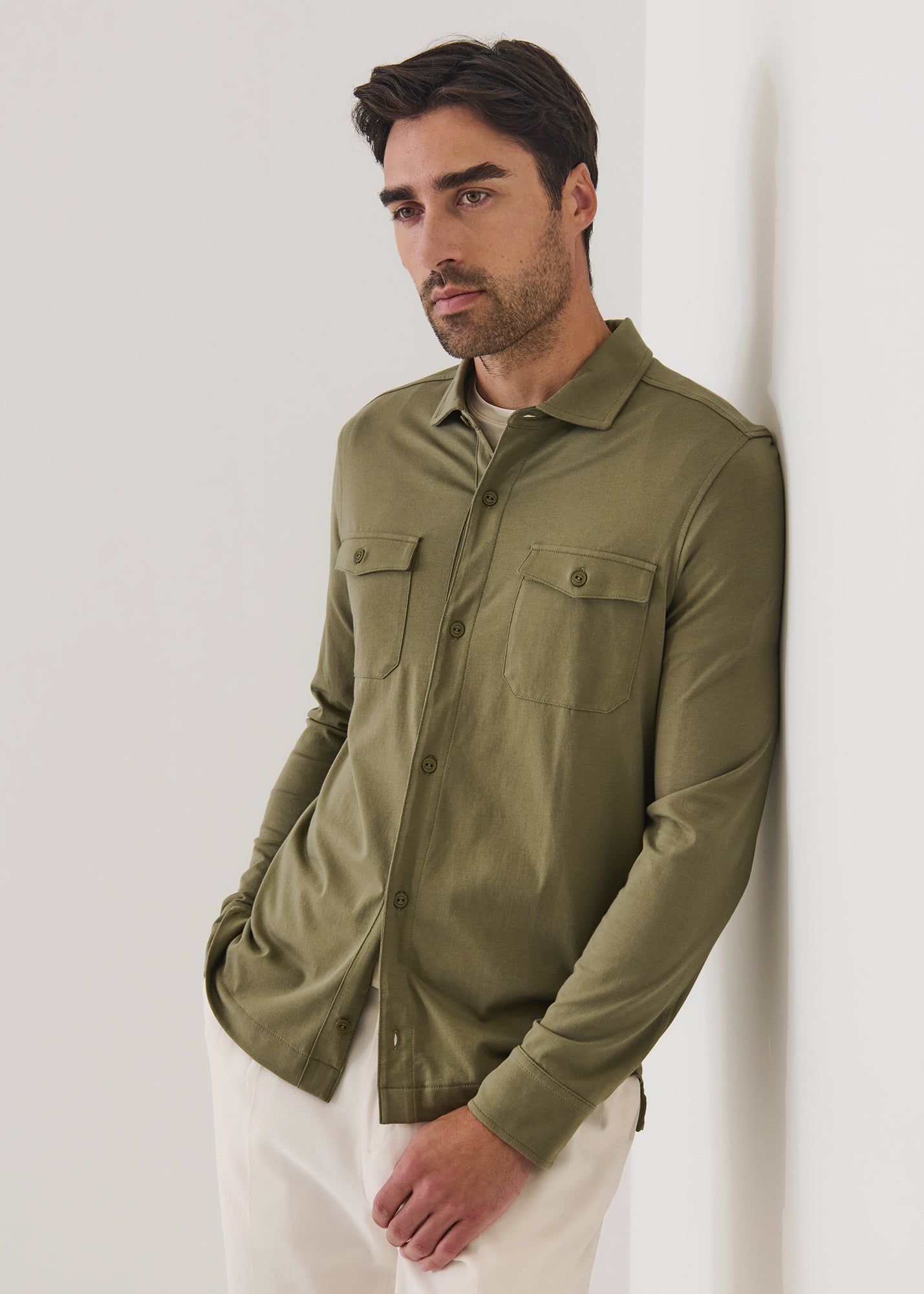 Pima Cotton Stretch Overshirt