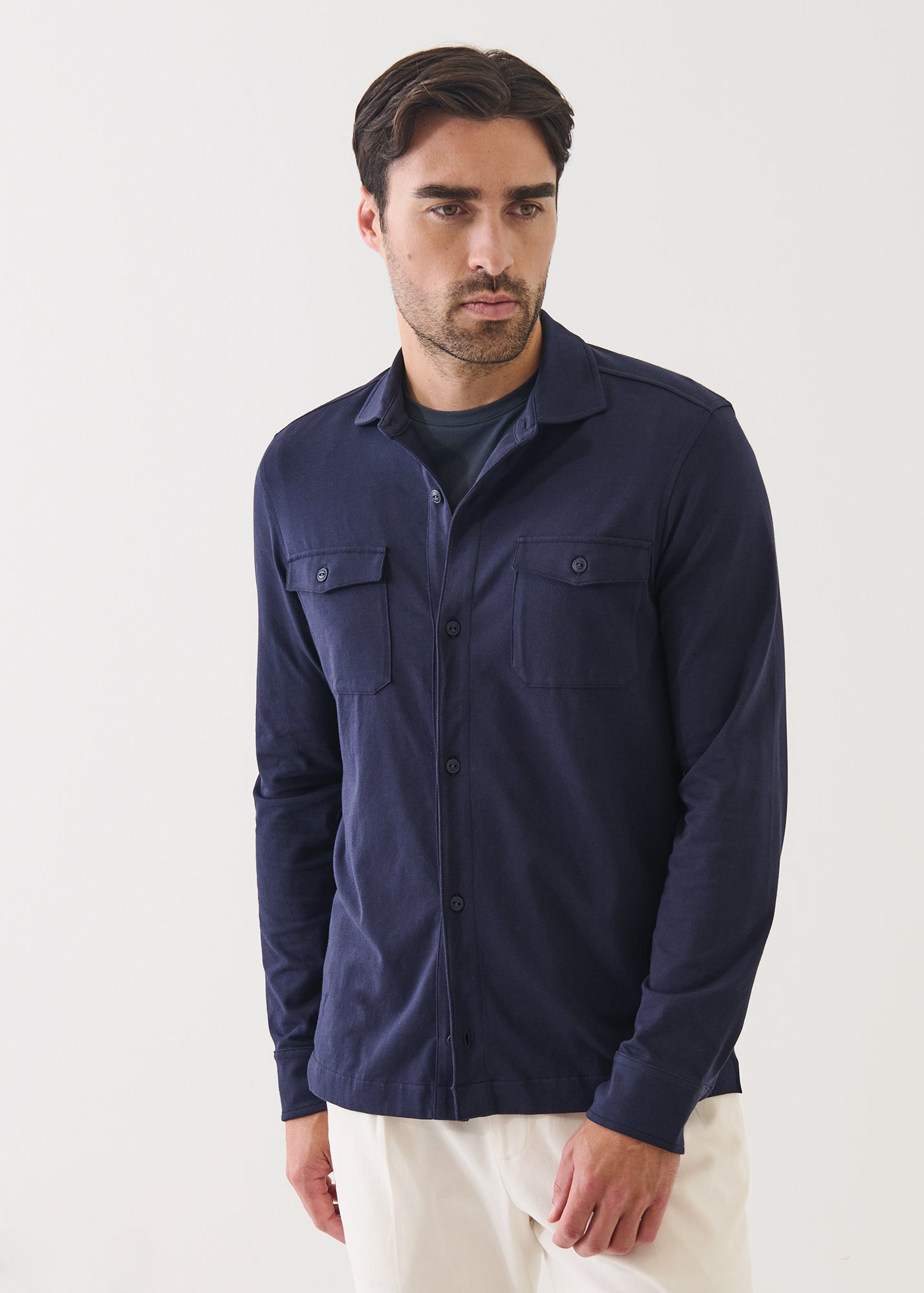 Pima Cotton Stretch Overshirt