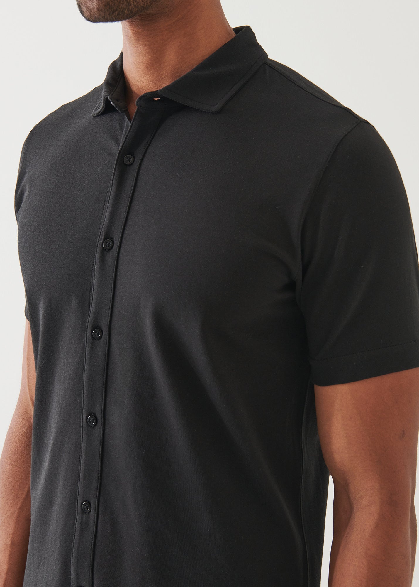 Pima Cotton Stretch Button Front Shirt - PATRICK ASSARAF