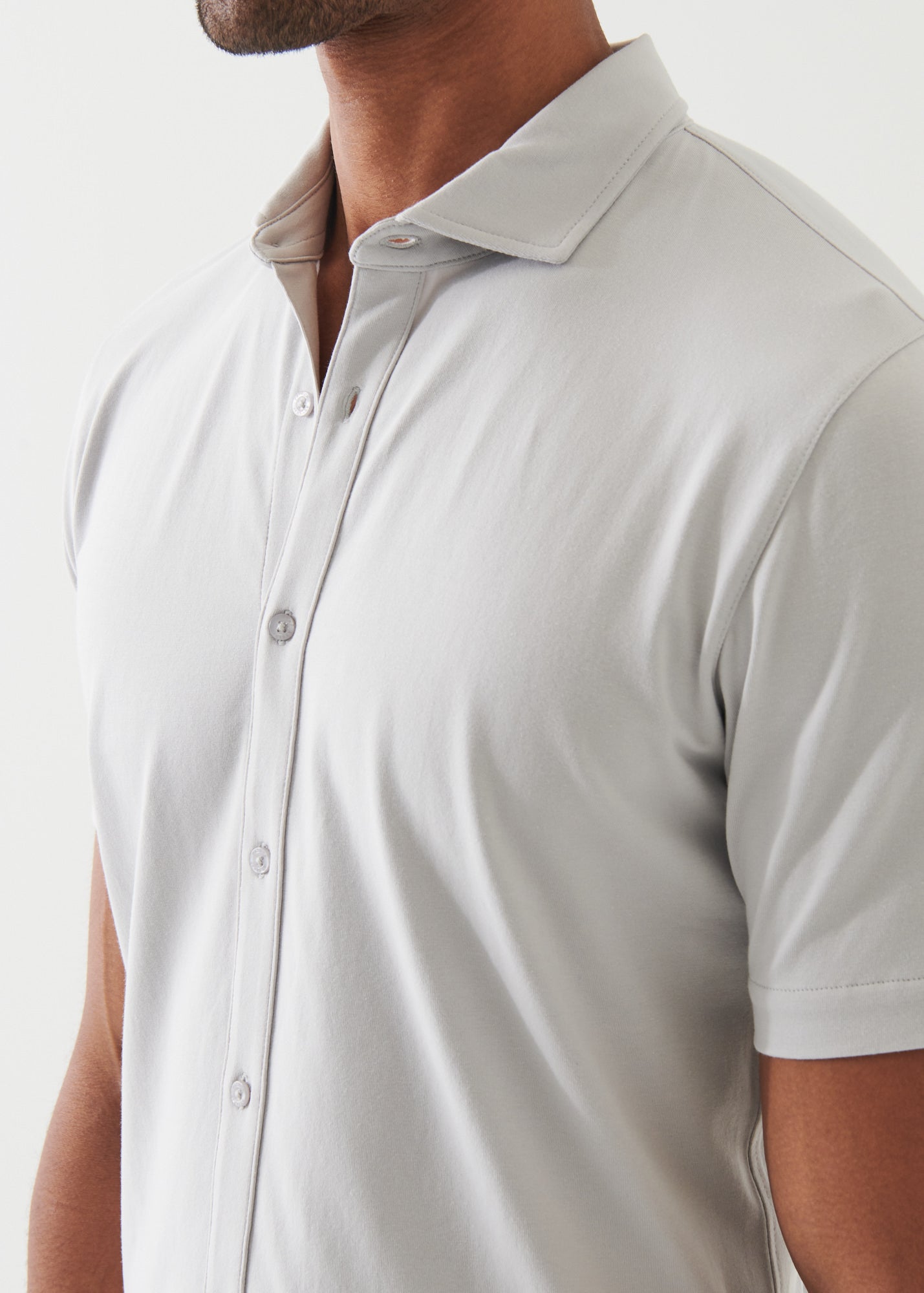 Pima Cotton Stretch Button Front Shirt - PATRICK ASSARAF