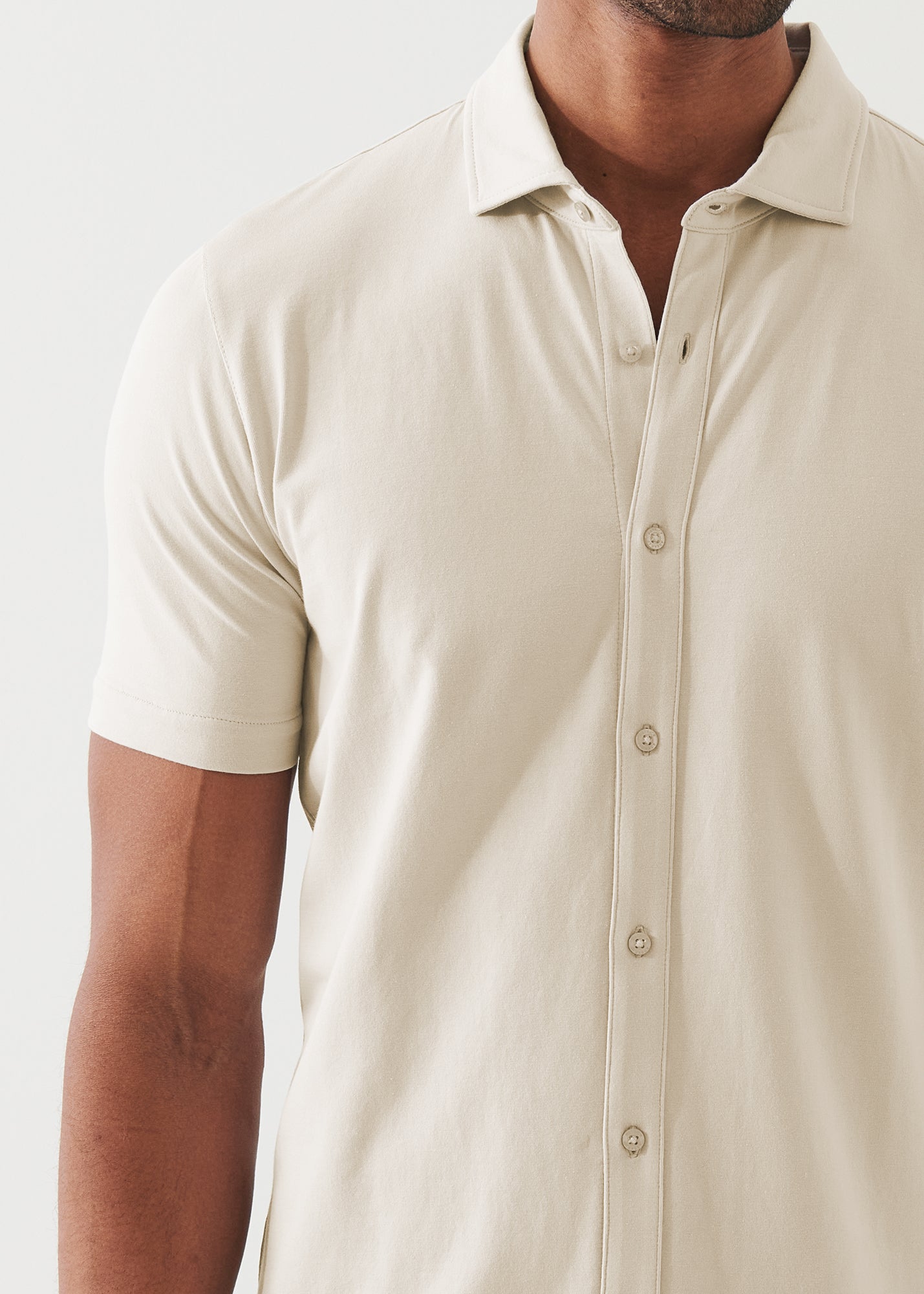 Pima Cotton Stretch Button Front Shirt
