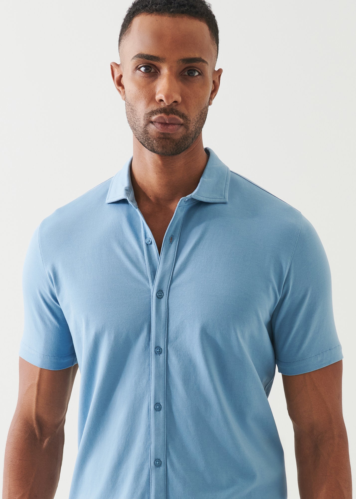 Pima Cotton Stretch Button Front Shirt