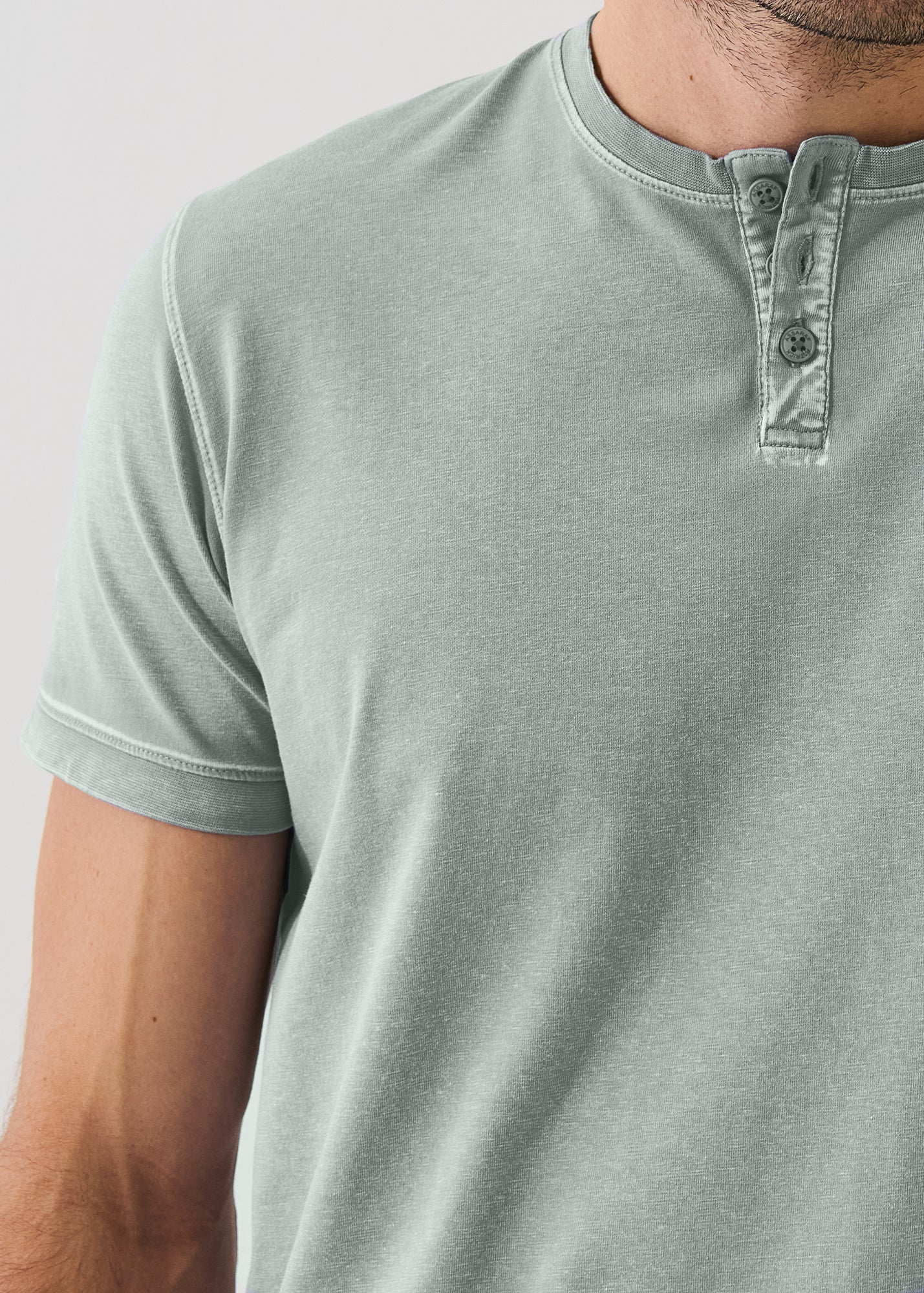 Pima Cotton Stretch Vintage Wash Henley T-Shirt - PATRICK ASSARAF