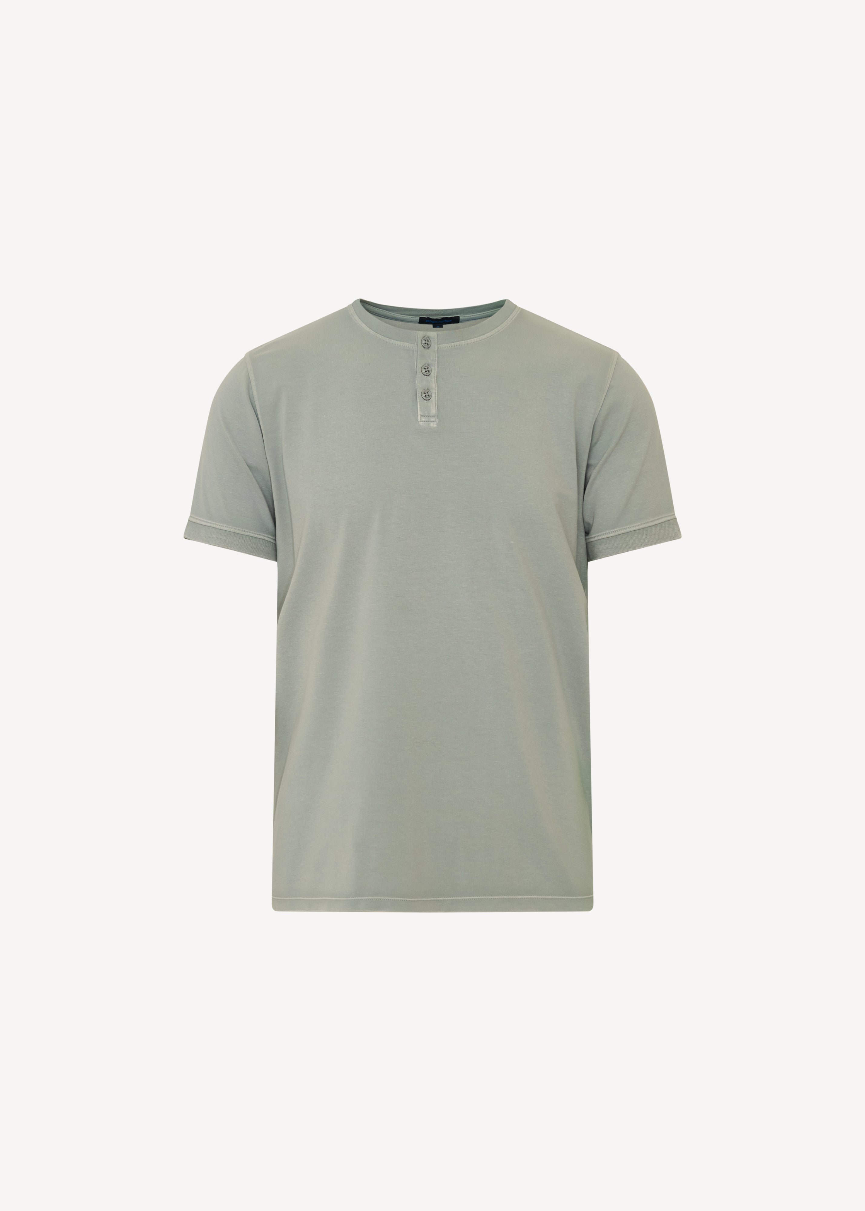 Pima Cotton Stretch Vintage Wash Henley T-Shirt - PATRICK ASSARAF