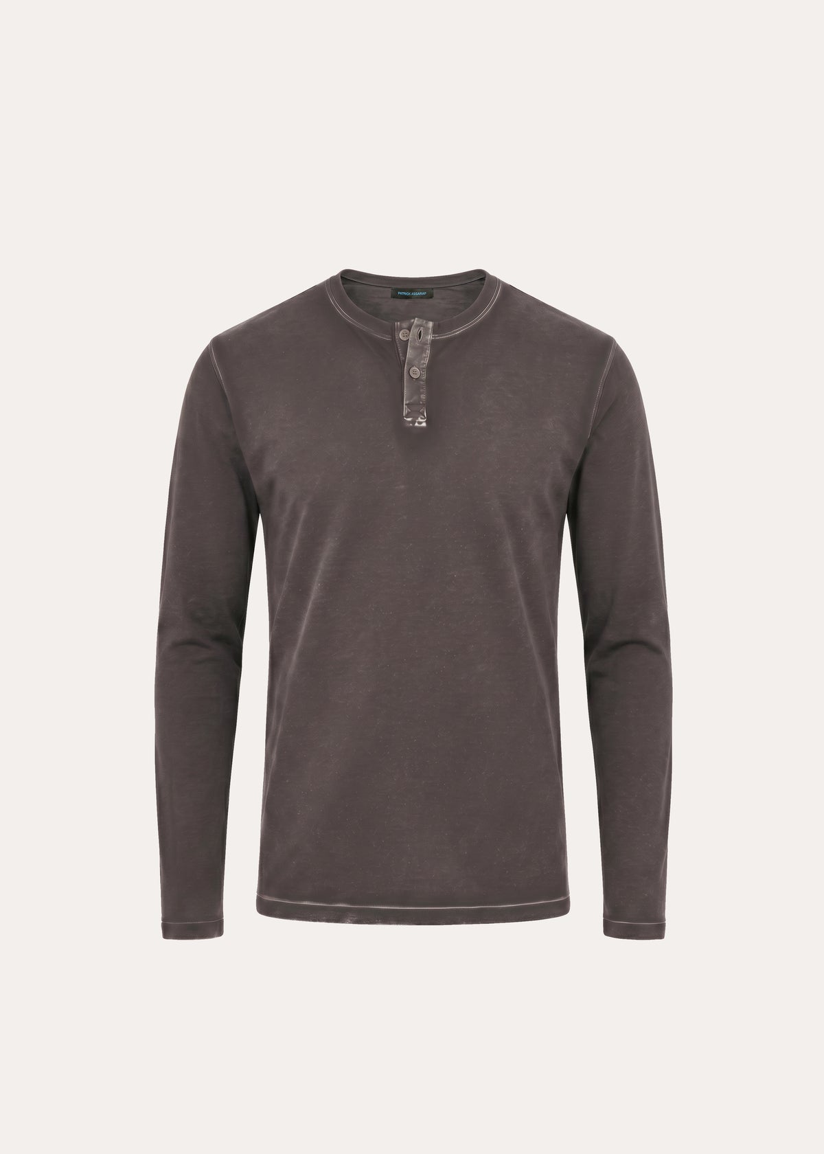 Pima Cotton Stretch Vintage Wash Henley - PATRICK ASSARAF