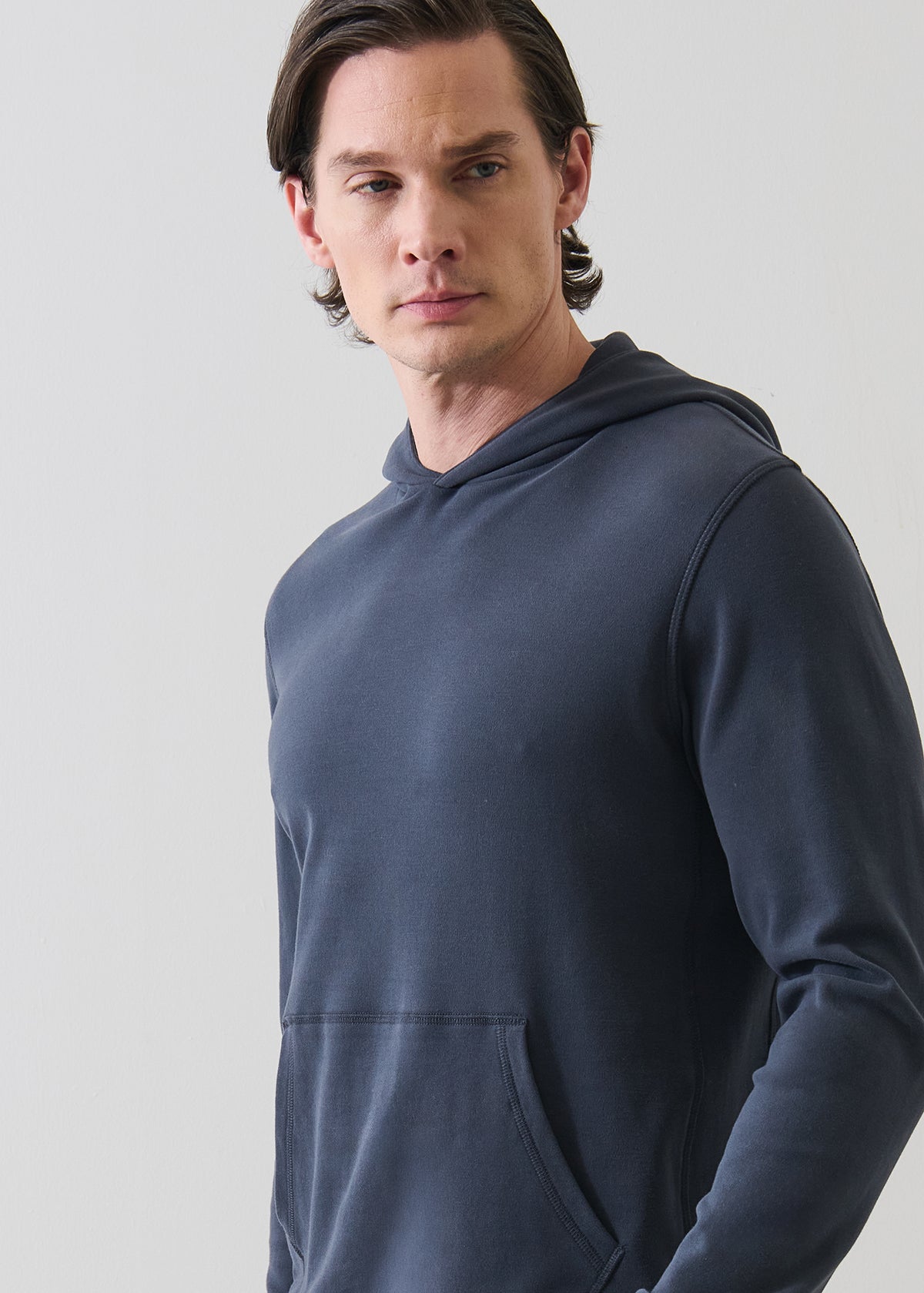Brushed Pima Cotton Stretch Hoodie - PATRICK ASSARAF
