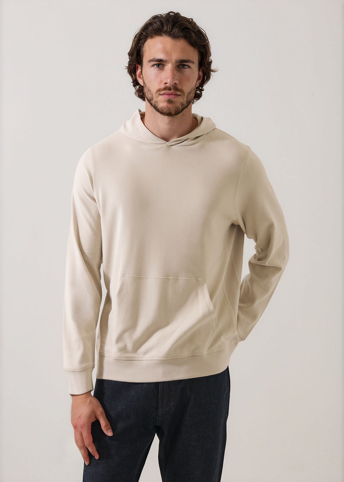 Brushed Pima Cotton Stretch Hoodie - PATRICK ASSARAF