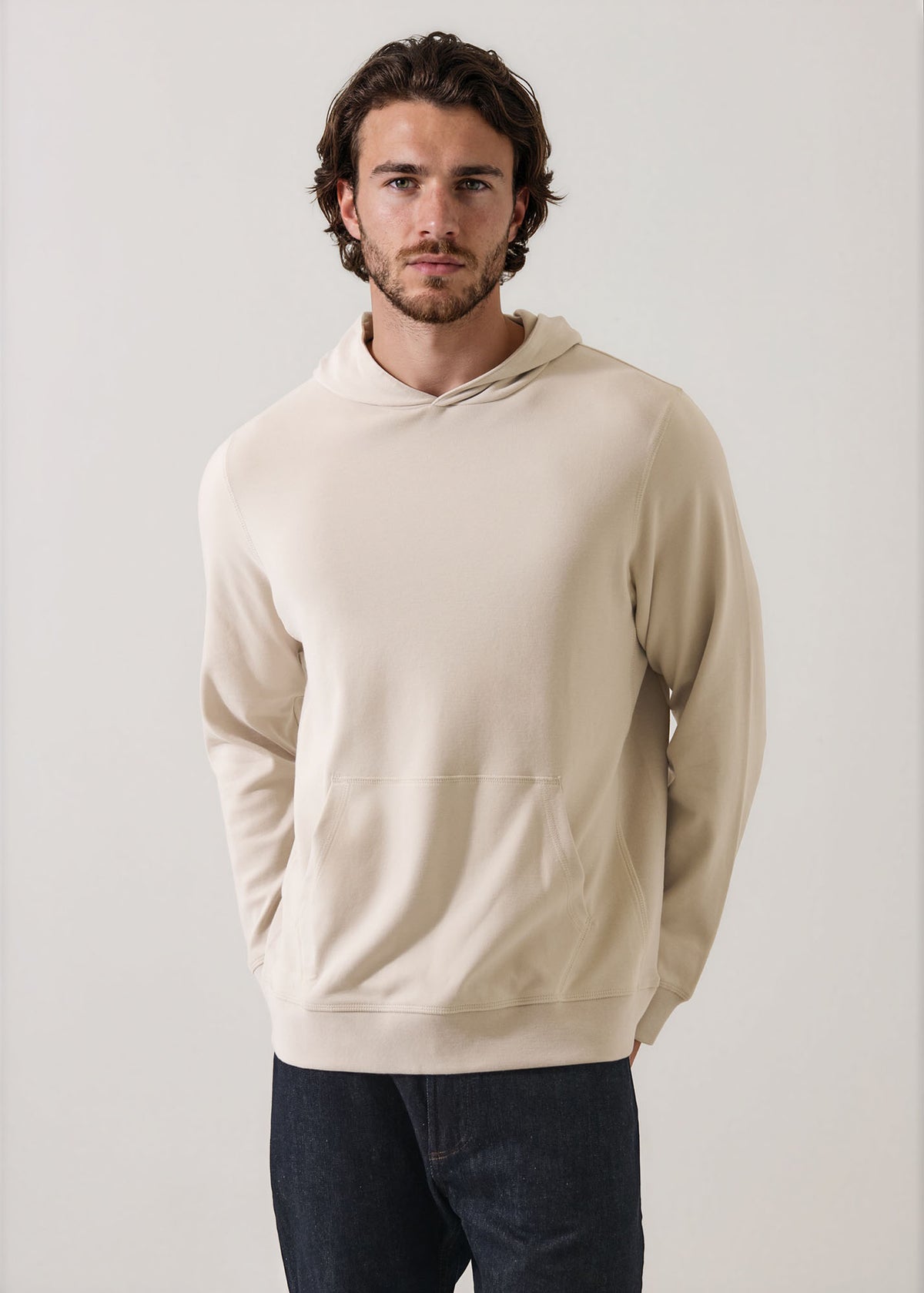Brushed Pima Cotton Stretch Hoodie - PATRICK ASSARAF