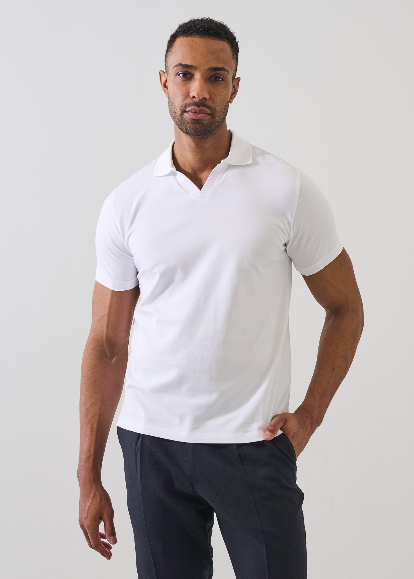 Pima Cotton Stretch Open Polo - PATRICK ASSARAF