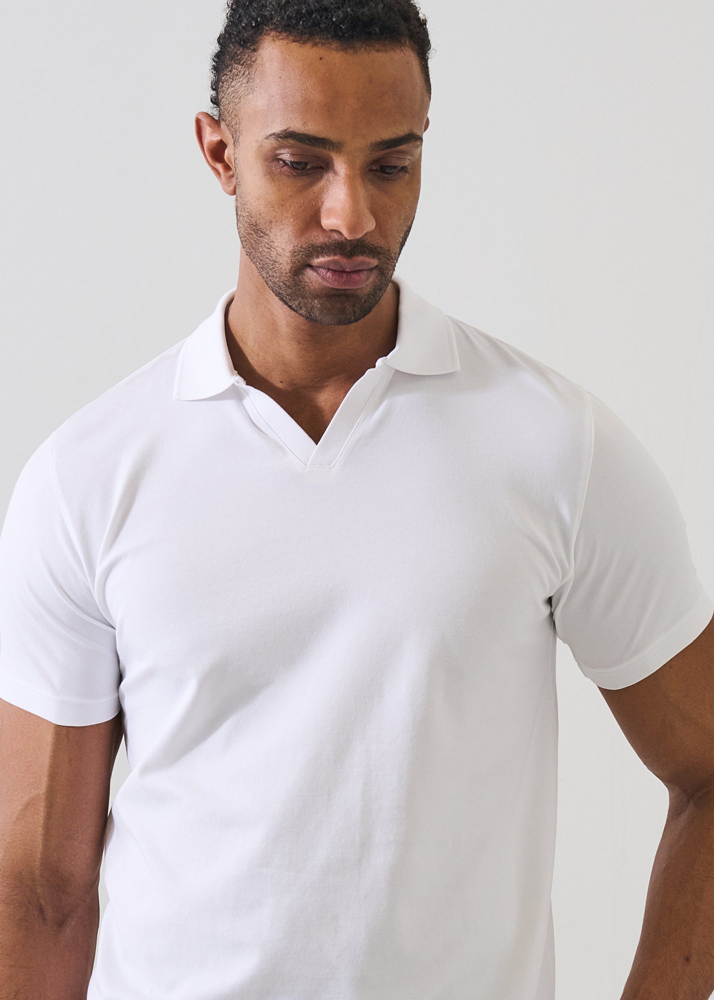 Pima Cotton Stretch Open Polo - PATRICK ASSARAF