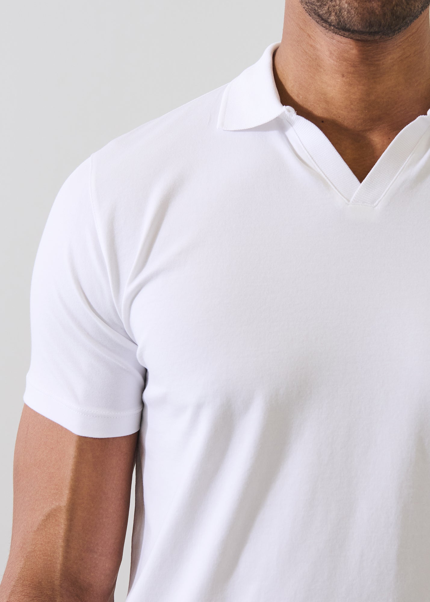 Pima Cotton Stretch Open Polo - PATRICK ASSARAF