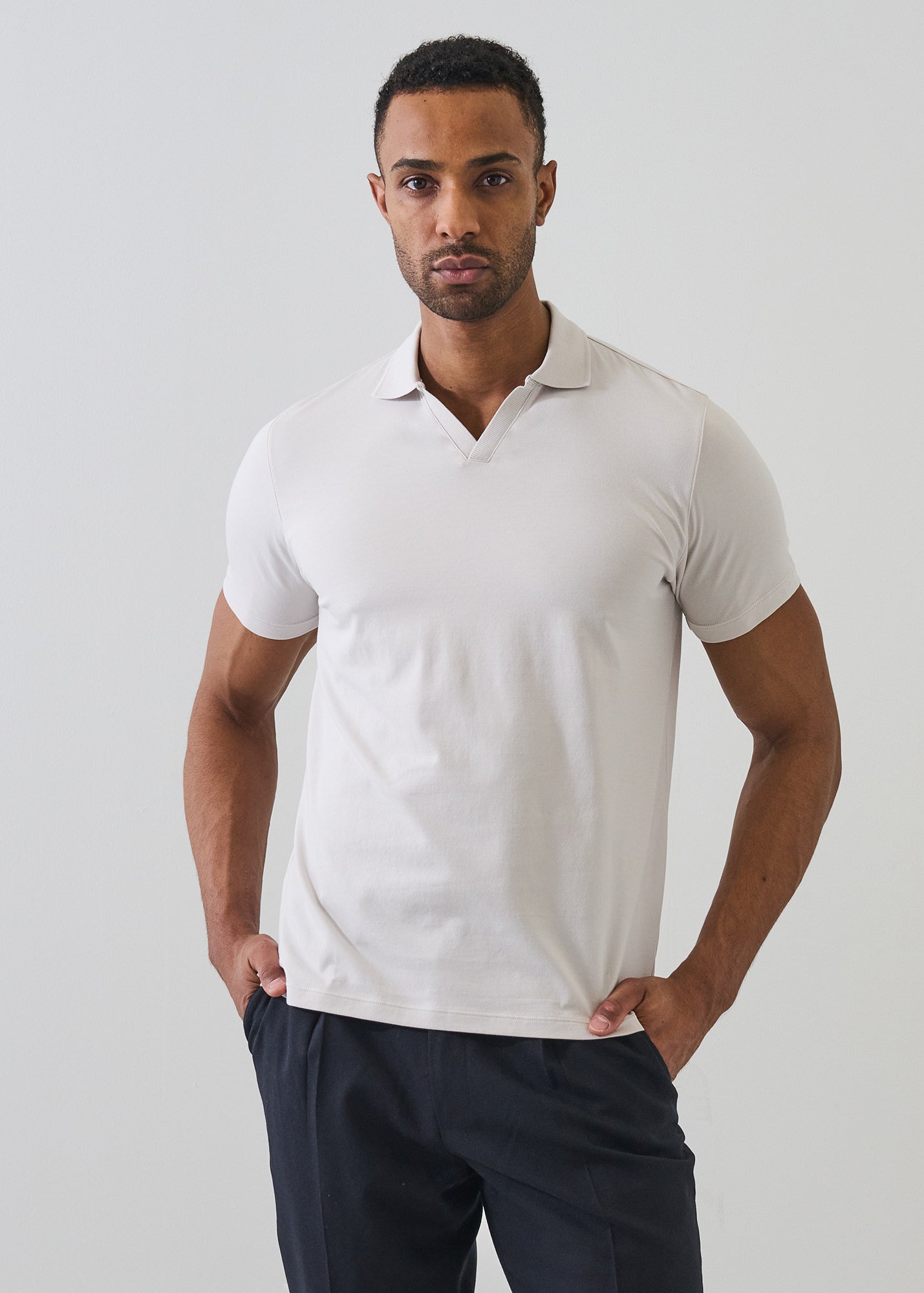 Pima Cotton Stretch Open Polo - PATRICK ASSARAF