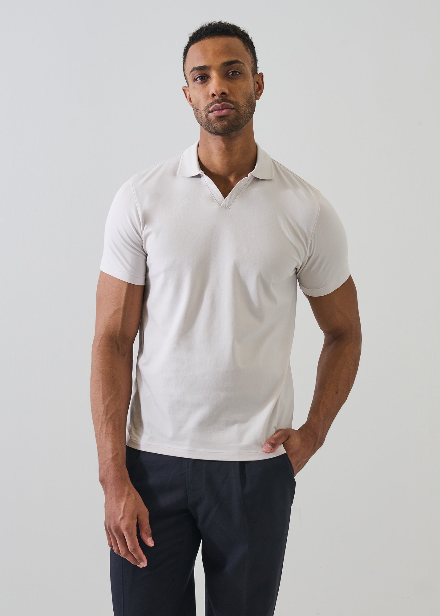 Pima Cotton Stretch Open Polo - PATRICK ASSARAF