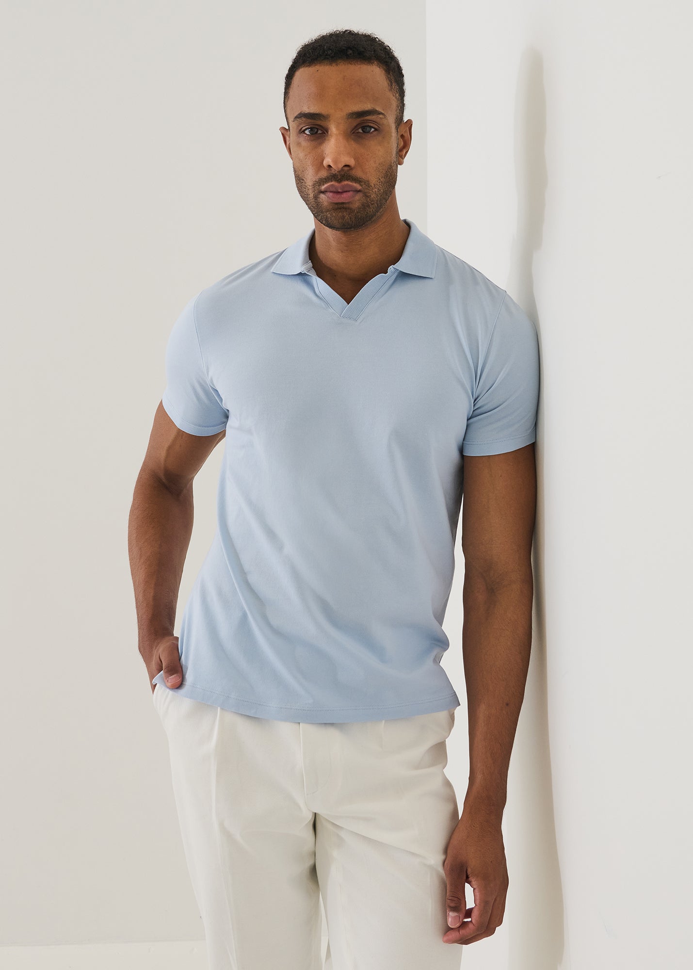 Pima Cotton Stretch Open Polo - PATRICK ASSARAF