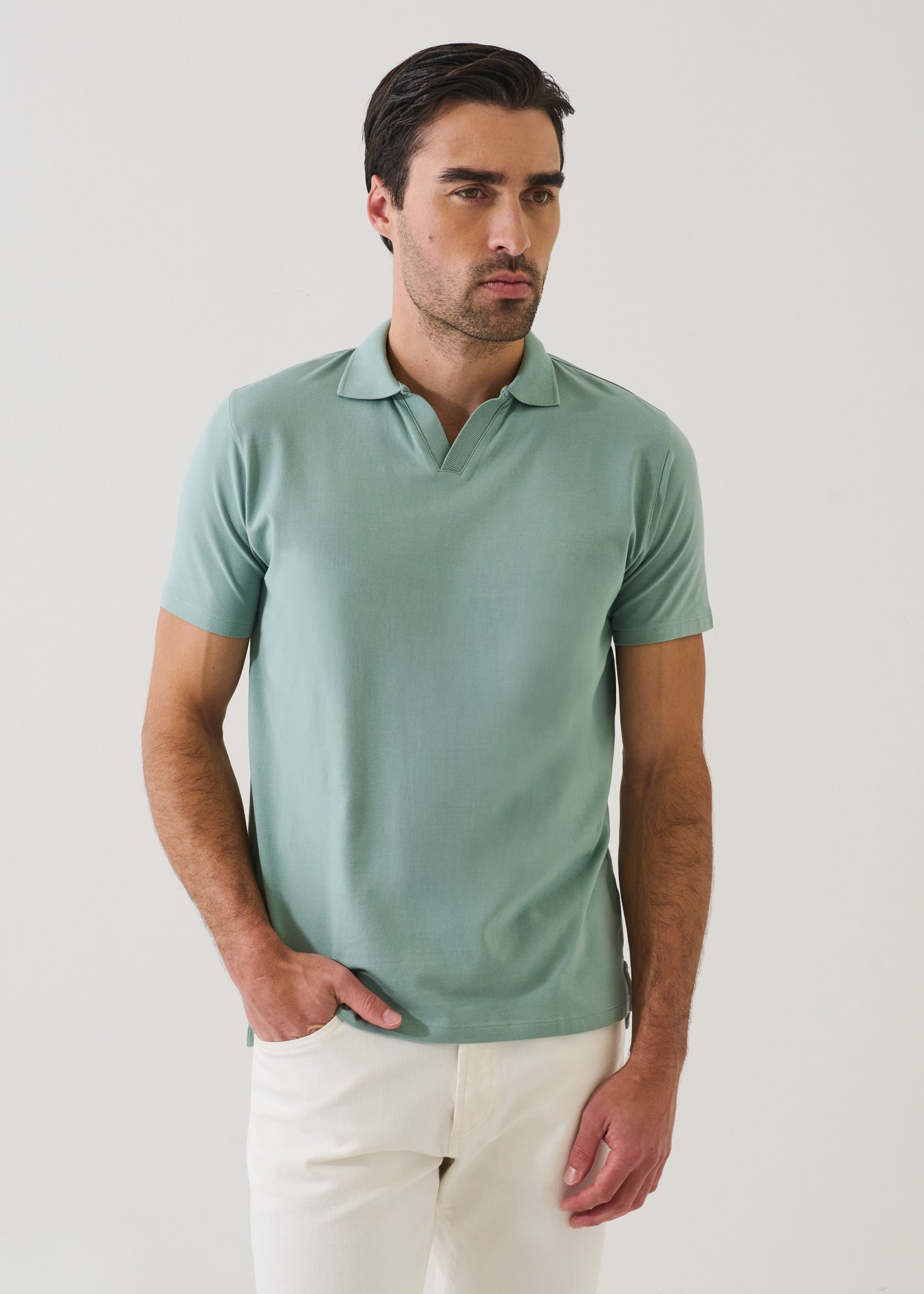 Pima Cotton Stretch Open Polo - PATRICK ASSARAF