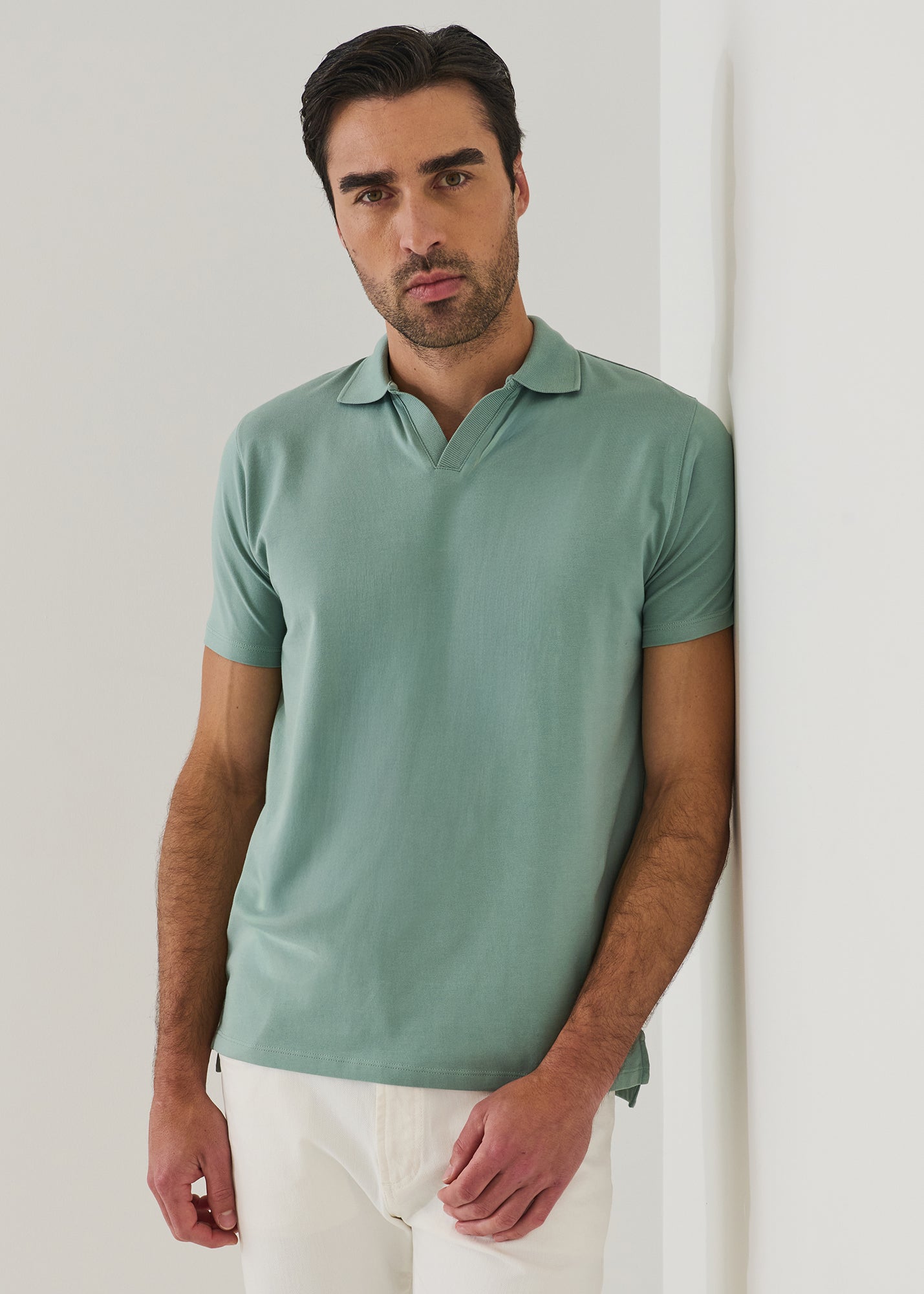 Pima Cotton Stretch Open Polo - PATRICK ASSARAF