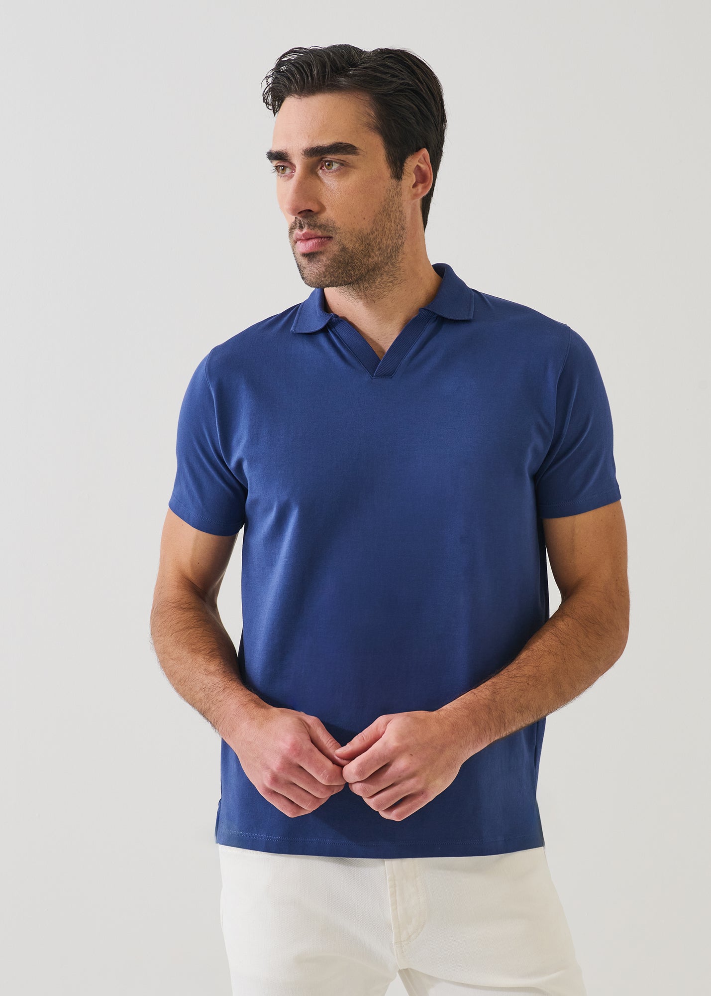 Pima Cotton Stretch Open Polo - PATRICK ASSARAF