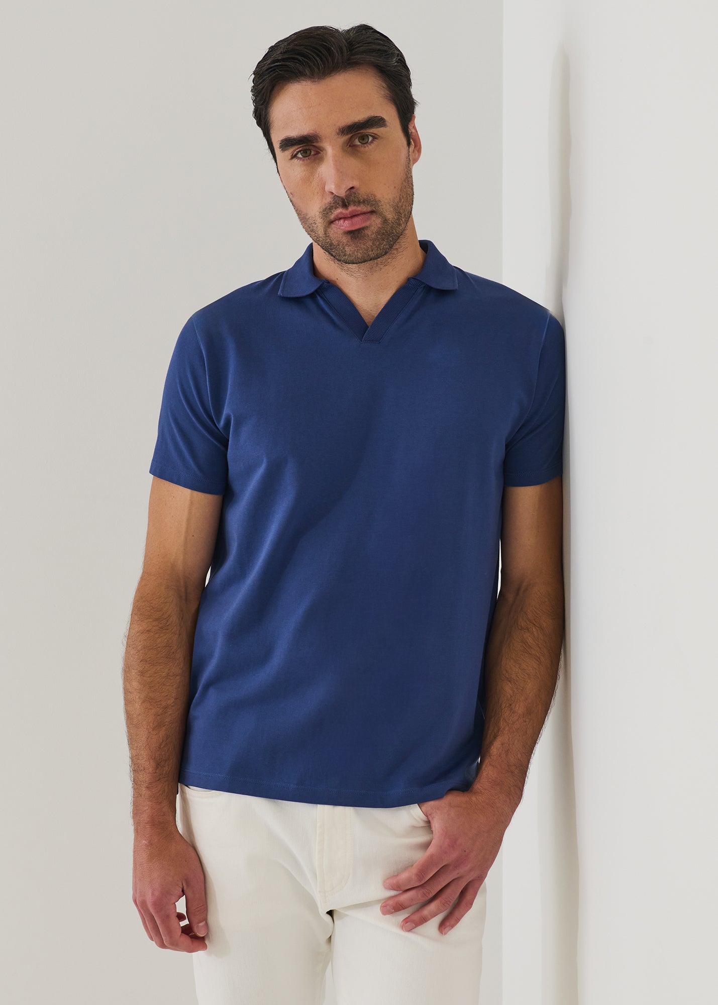 Pima Cotton Stretch Open Polo - PATRICK ASSARAF