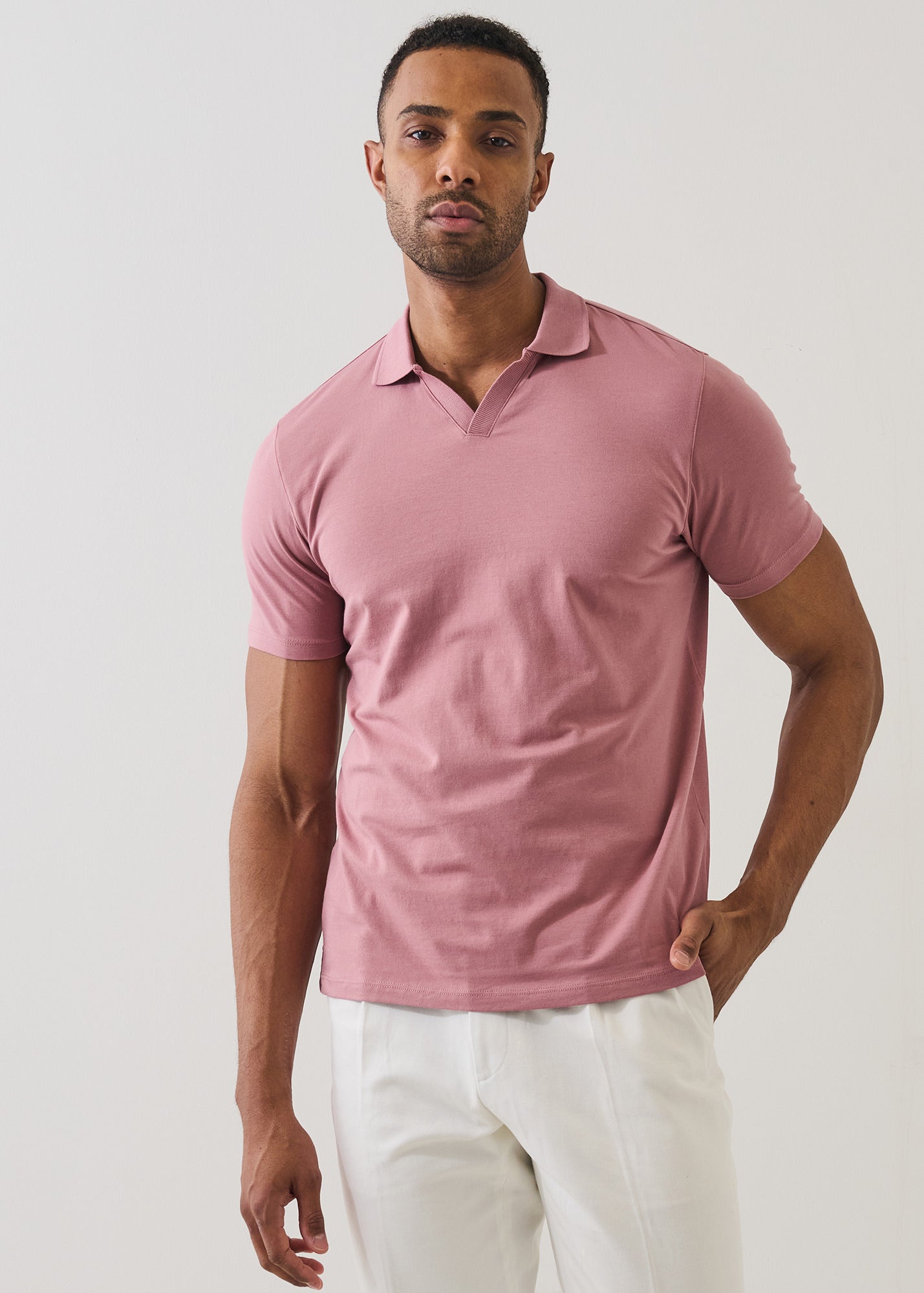 Pima Cotton Stretch Open Polo - PATRICK ASSARAF