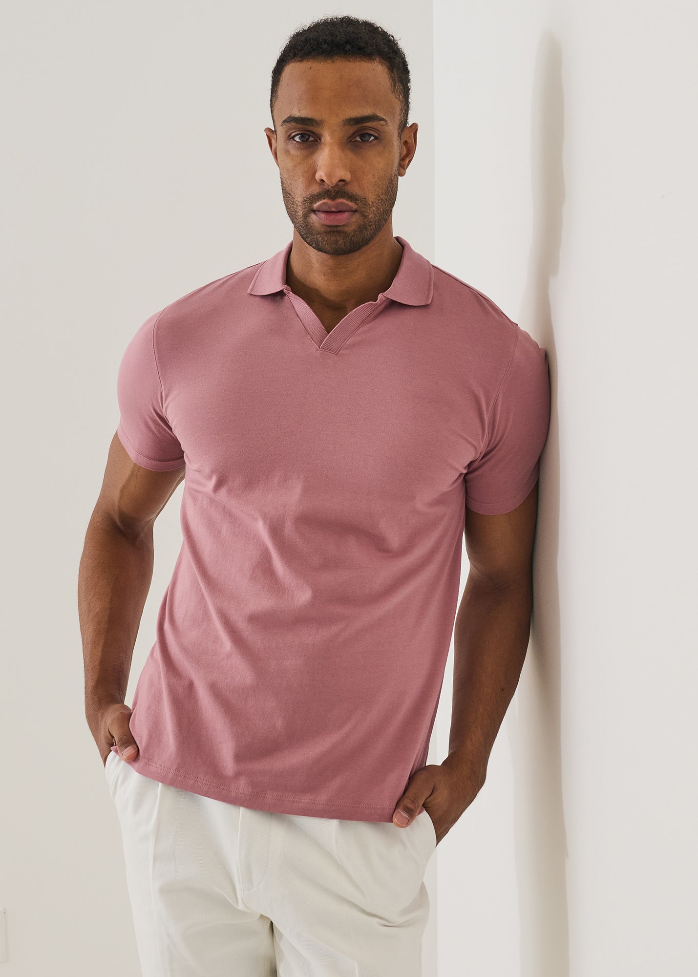 Pima Cotton Stretch Open Polo - PATRICK ASSARAF