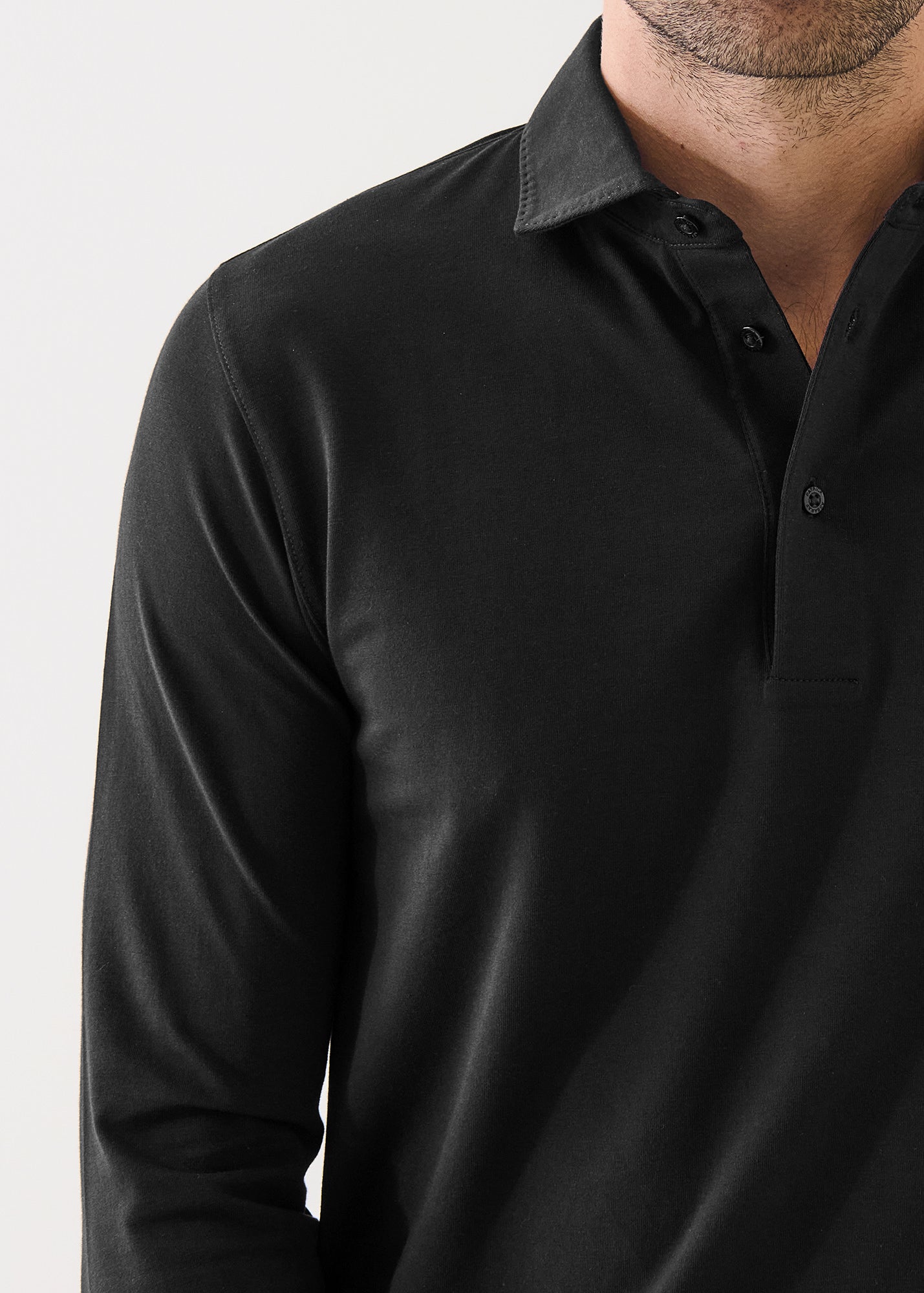 Pima Cotton Stretch Long Sleeve Polo