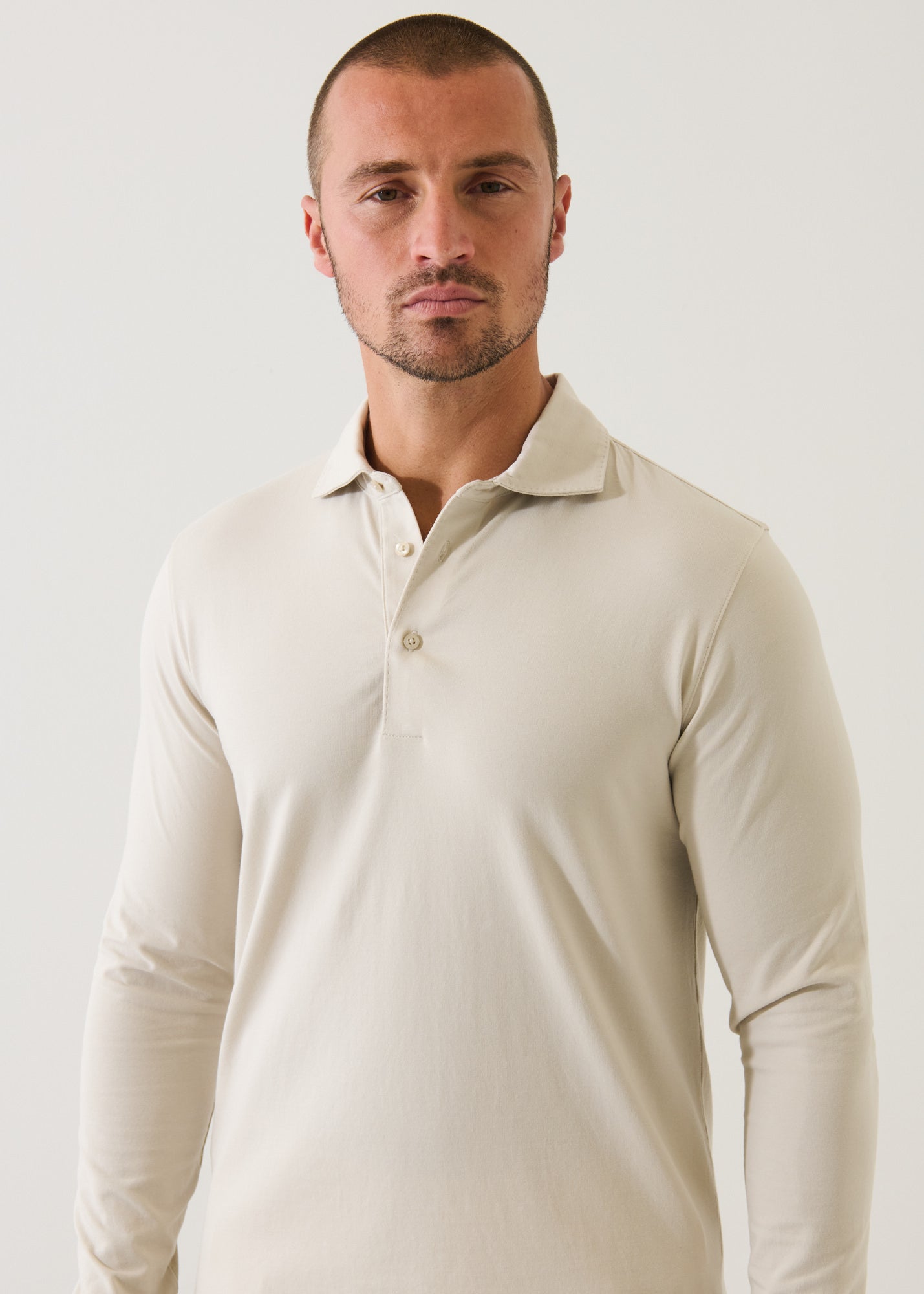 Pima Cotton Stretch Long Sleeve Polo