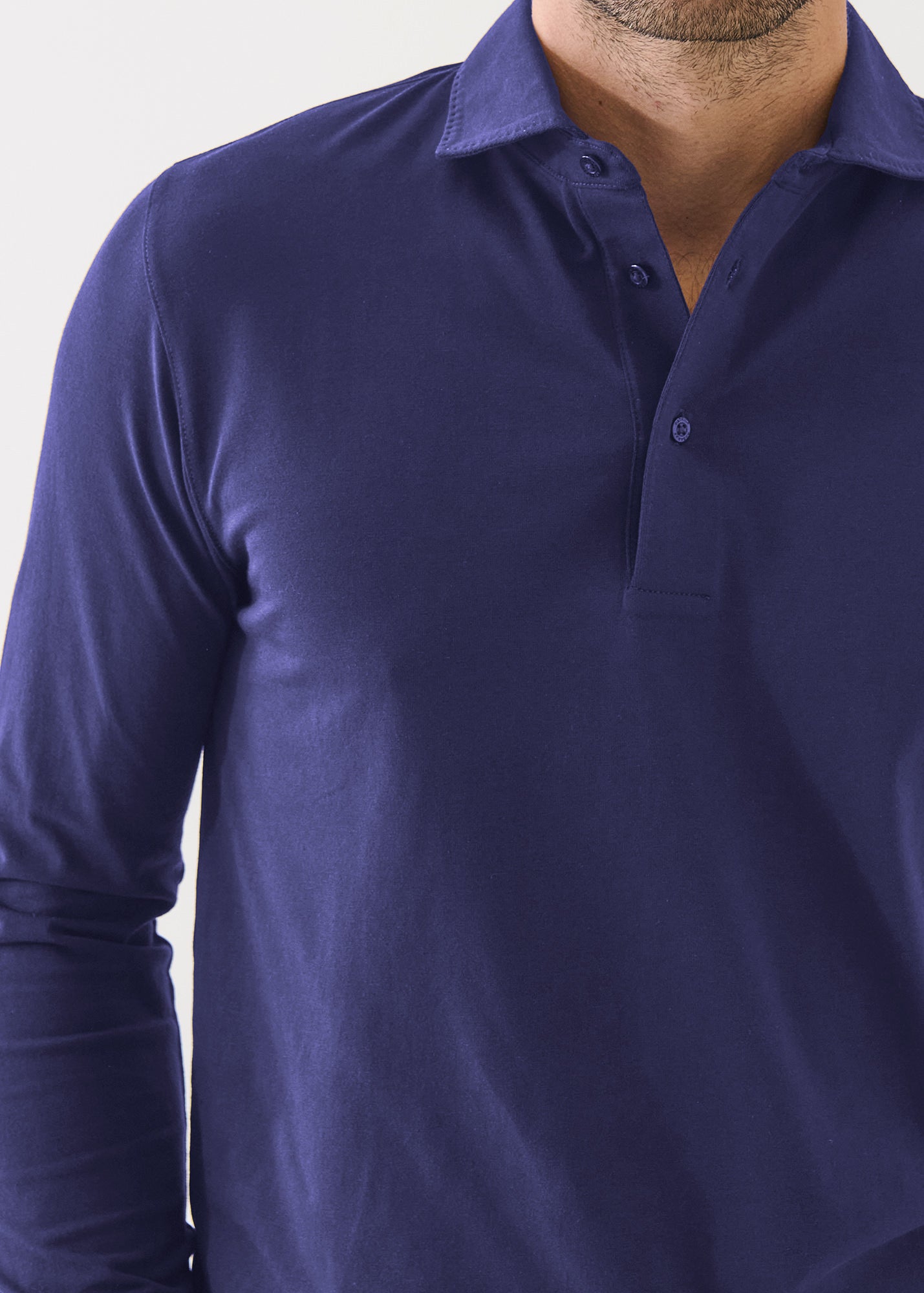 Pima Cotton Stretch Long Sleeve Polo