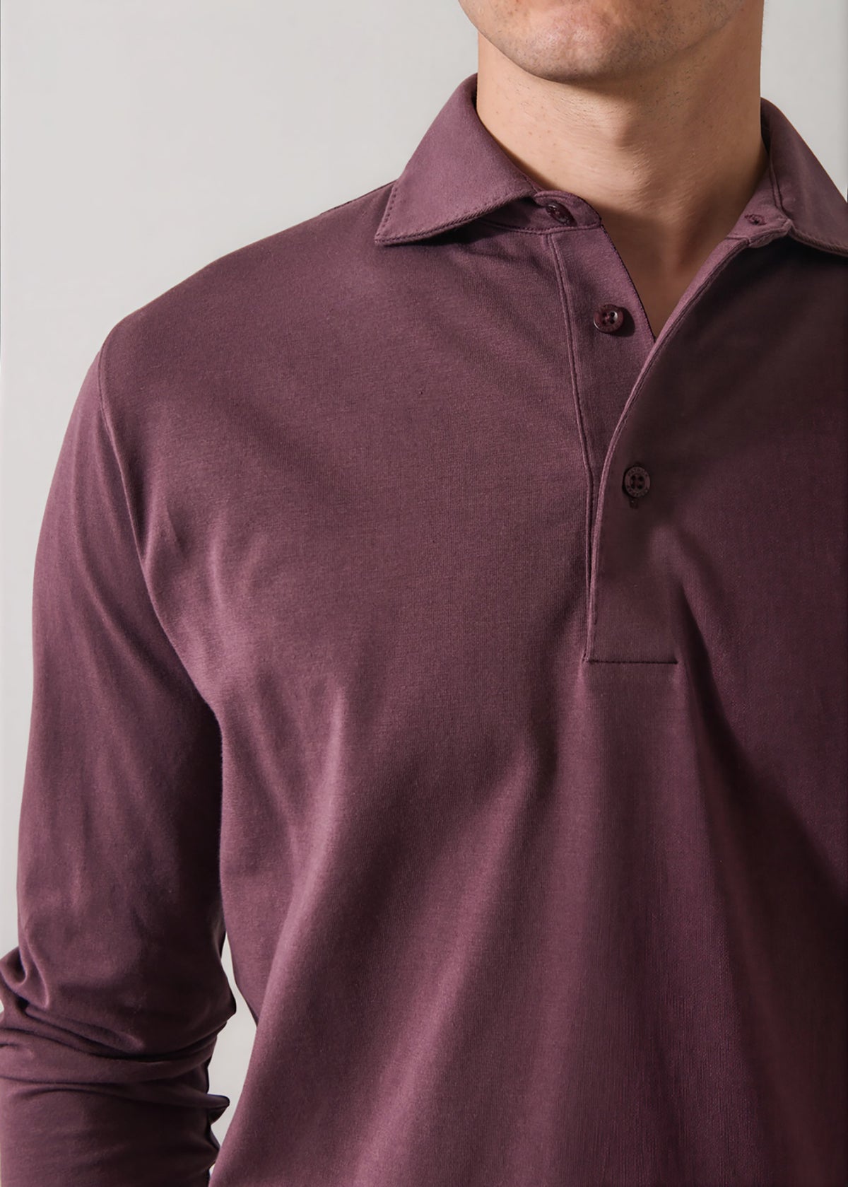Pima Cotton Stretch Long Sleeve Polo - PATRICK ASSARAF