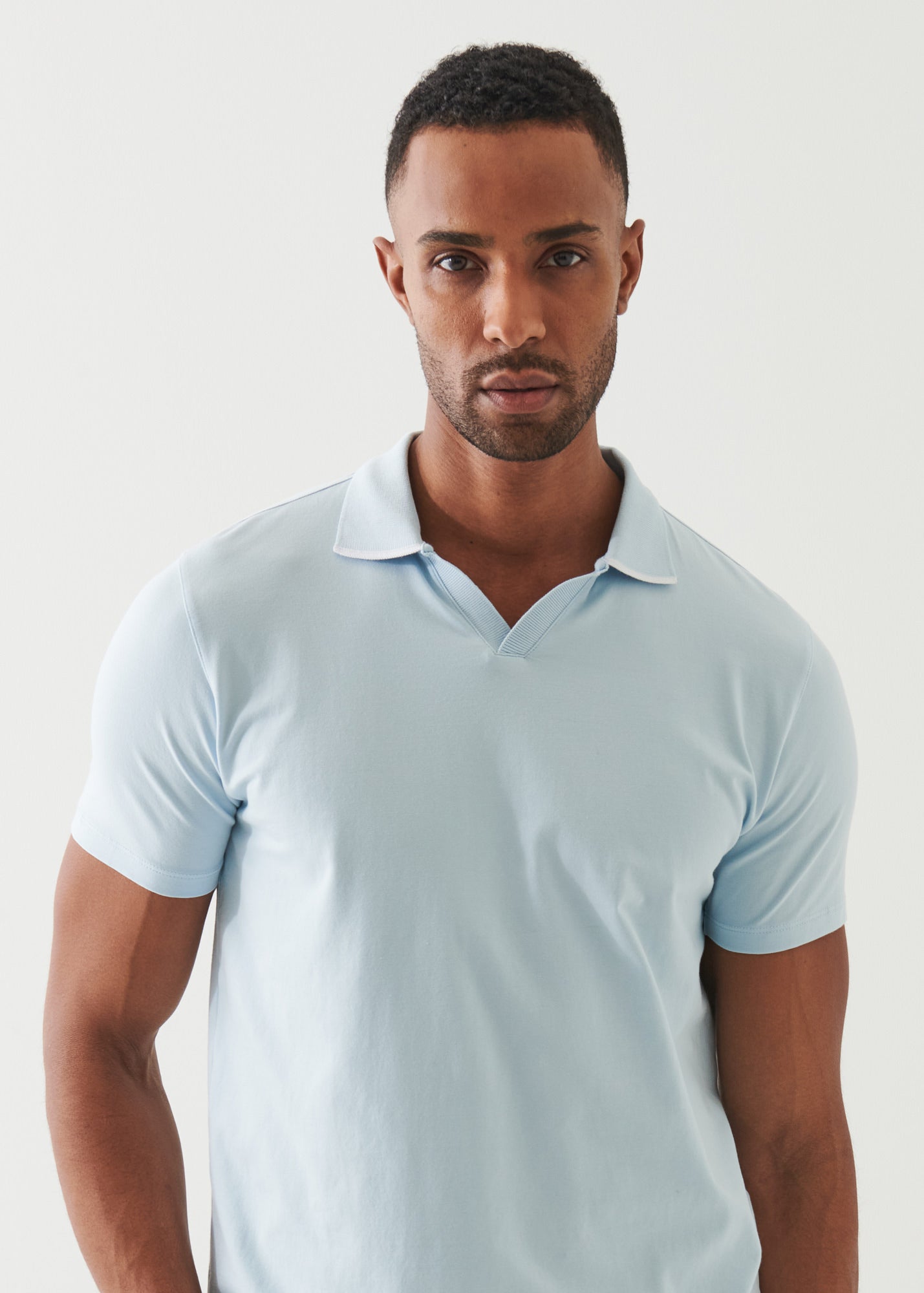 Pima Cotton Stretch Tipped Open Polo - PATRICK ASSARAF