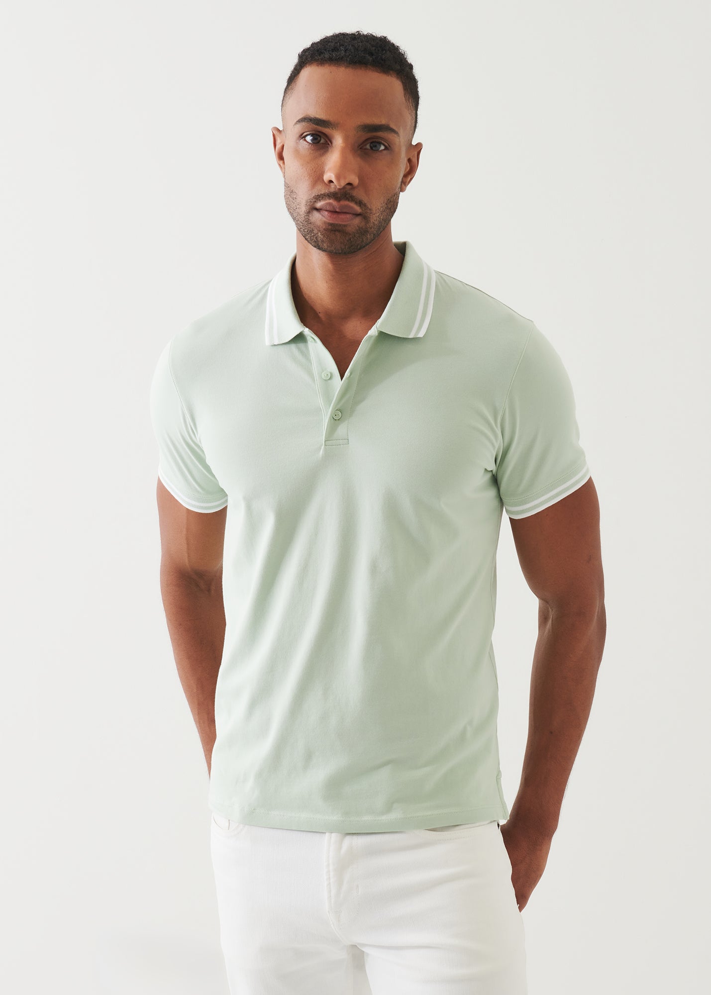 Pima Cotton Stretch Tipped Polo - PATRICK ASSARAF