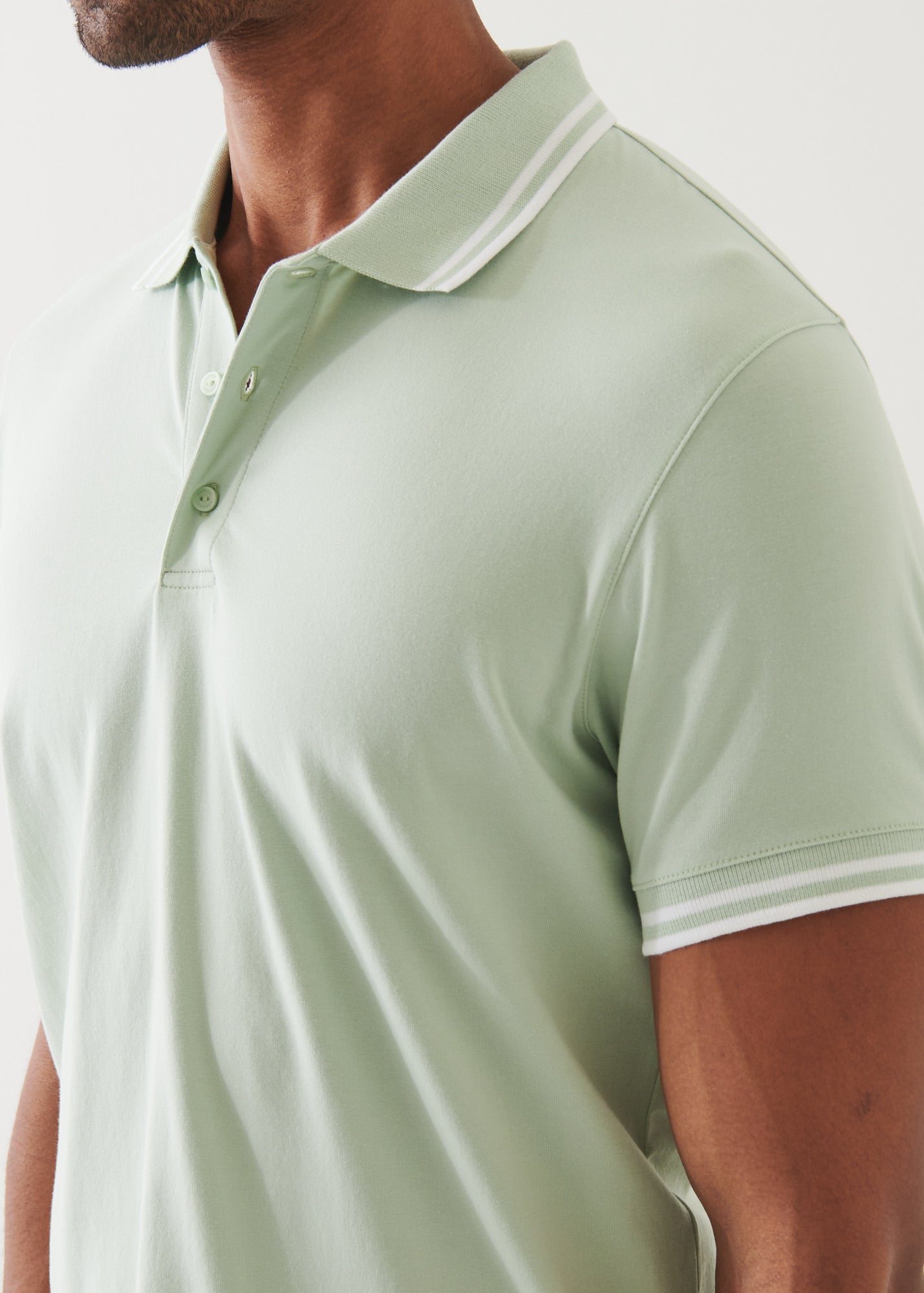 Pima Cotton Stretch Tipped Polo - PATRICK ASSARAF