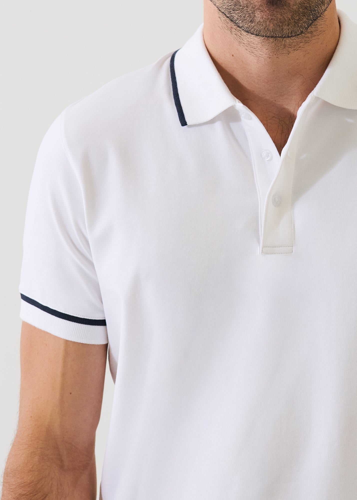 Pima Cotton Stretch Tipped Polo - PATRICK ASSARAF