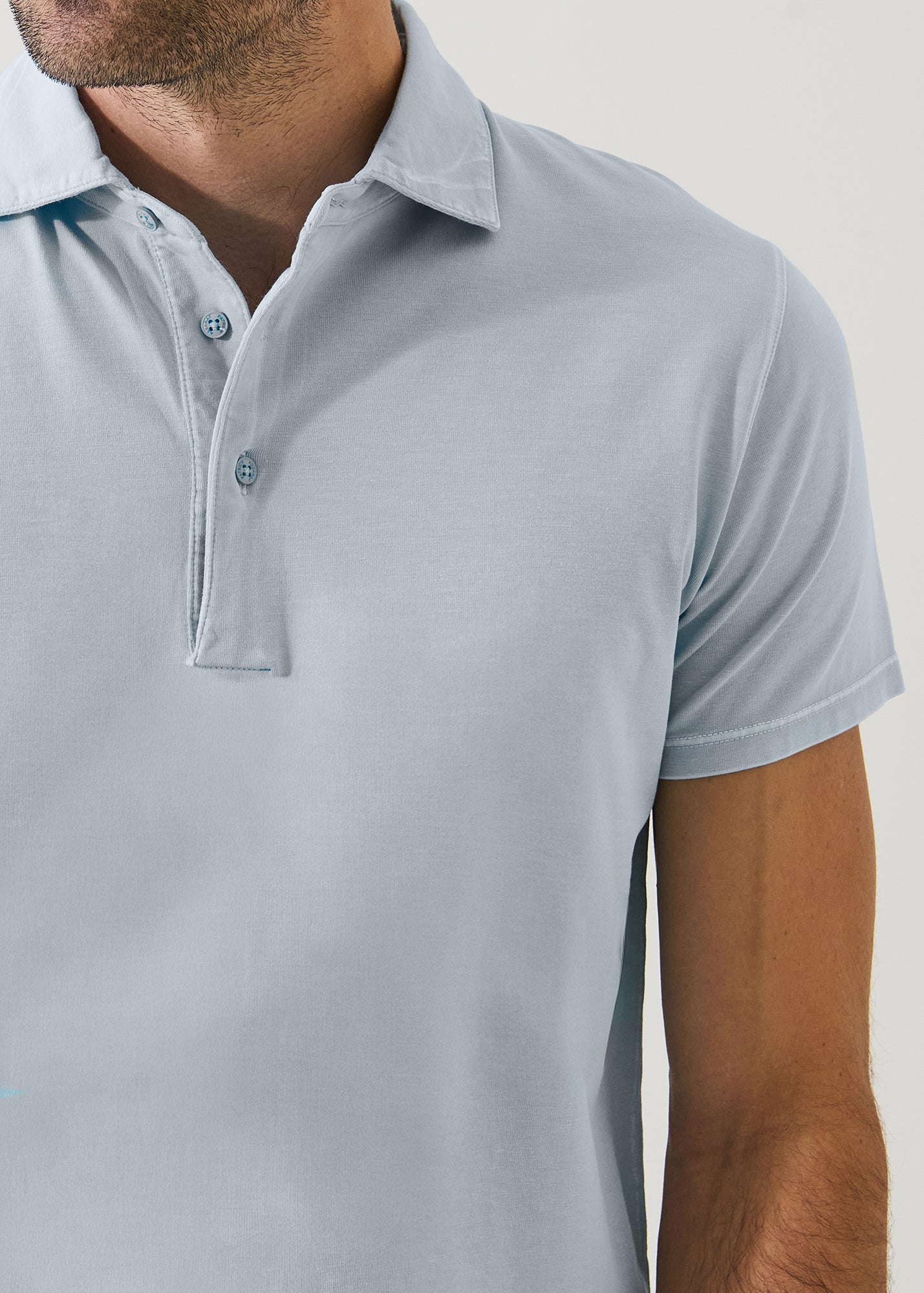 Pima Cotton Stretch Vintage Wash Short Sleeve Polo - PATRICK ASSARAF
