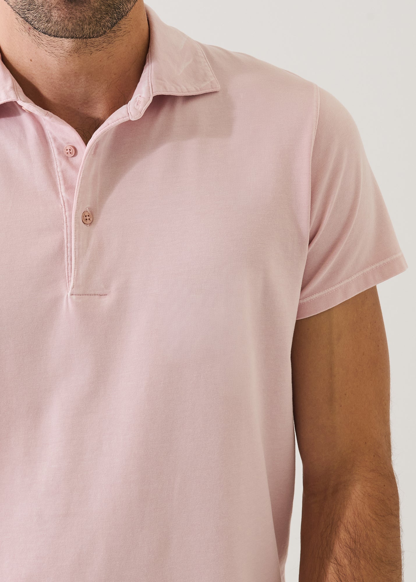 Pima Cotton Stretch Vintage Wash Short Sleeve Polo - PATRICK ASSARAF