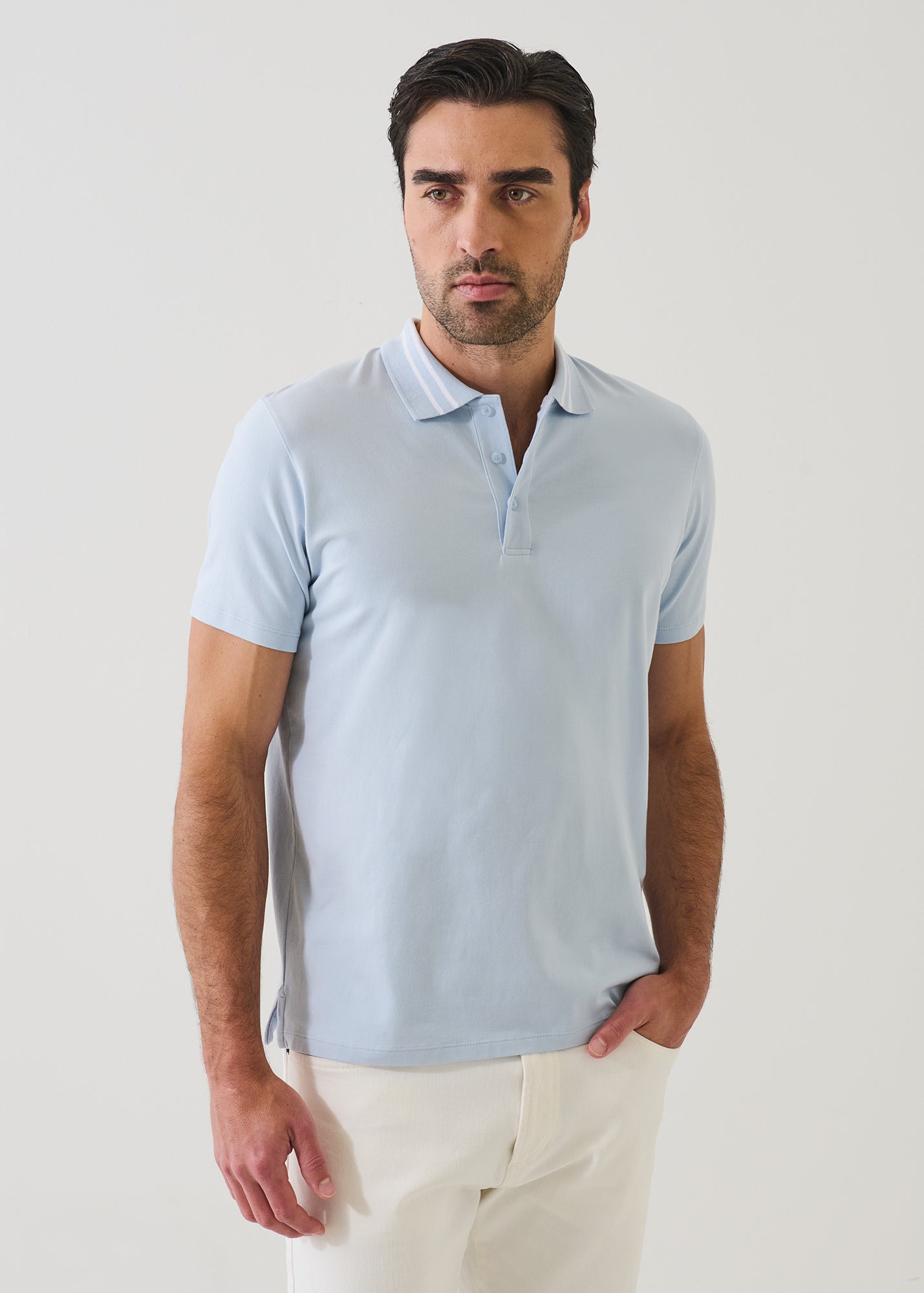Pima Cotton Stretch Tipped Polo - PATRICK ASSARAF