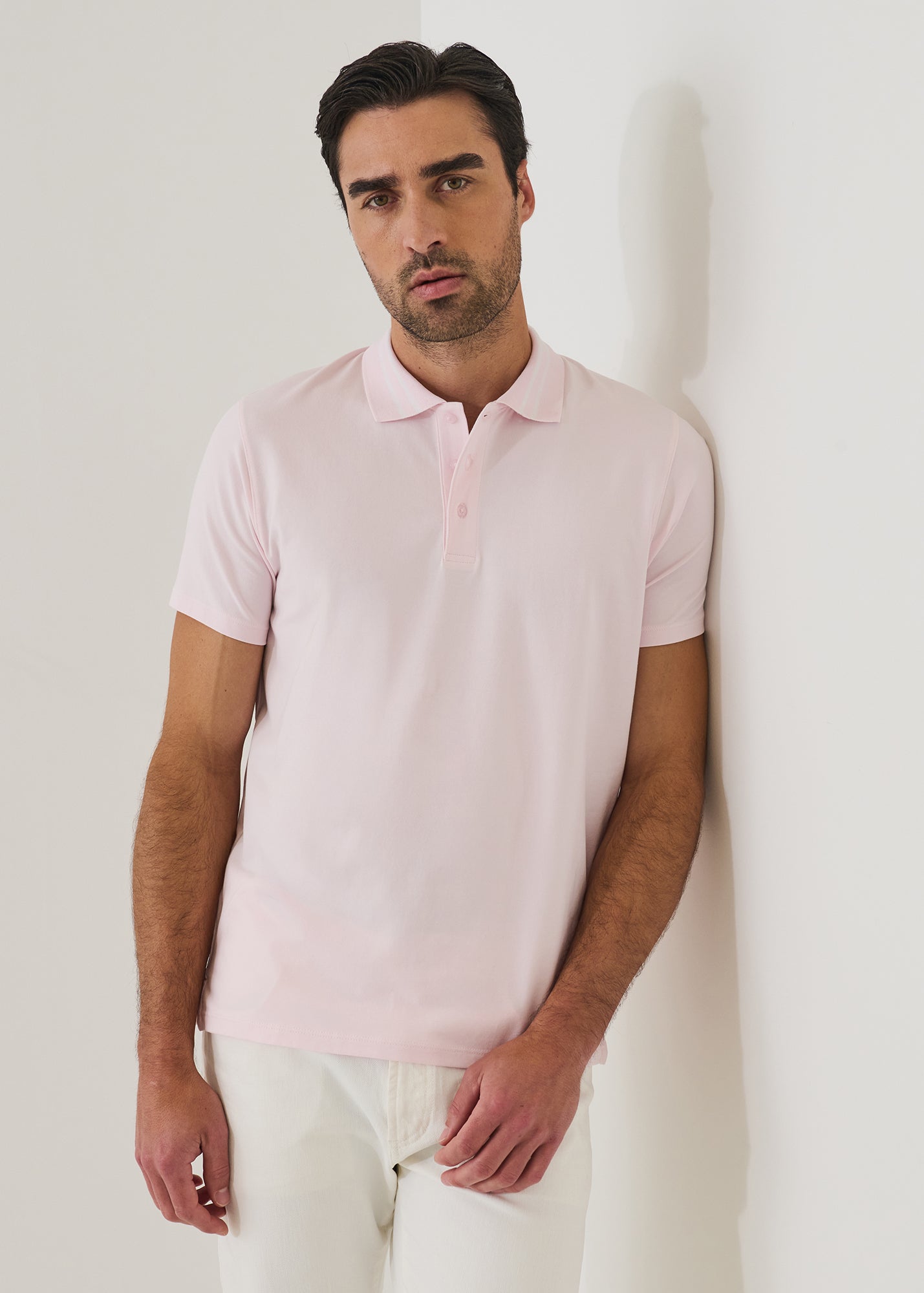 Pima Cotton Stretch Tipped Polo - PATRICK ASSARAF