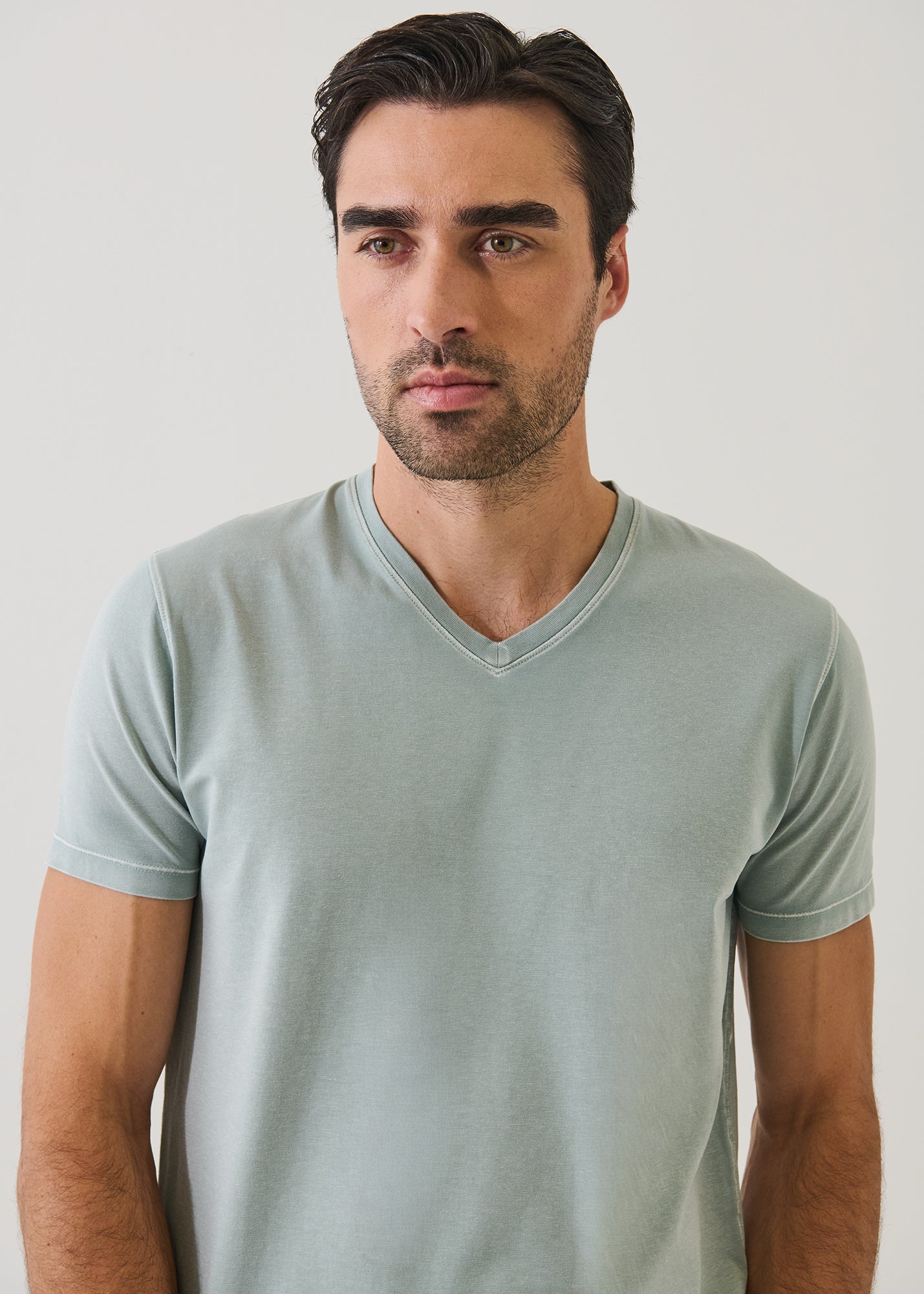 Pima Cotton Stretch Vintage Wash V-Neck T-Shirt - PATRICK ASSARAF