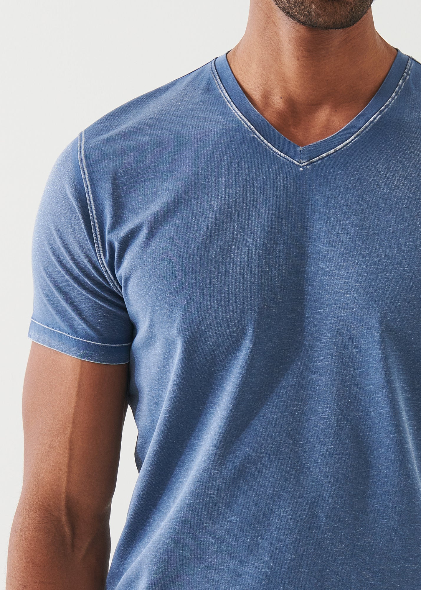 Pima Cotton Stretch Vintage Wash V-Neck T-Shirt