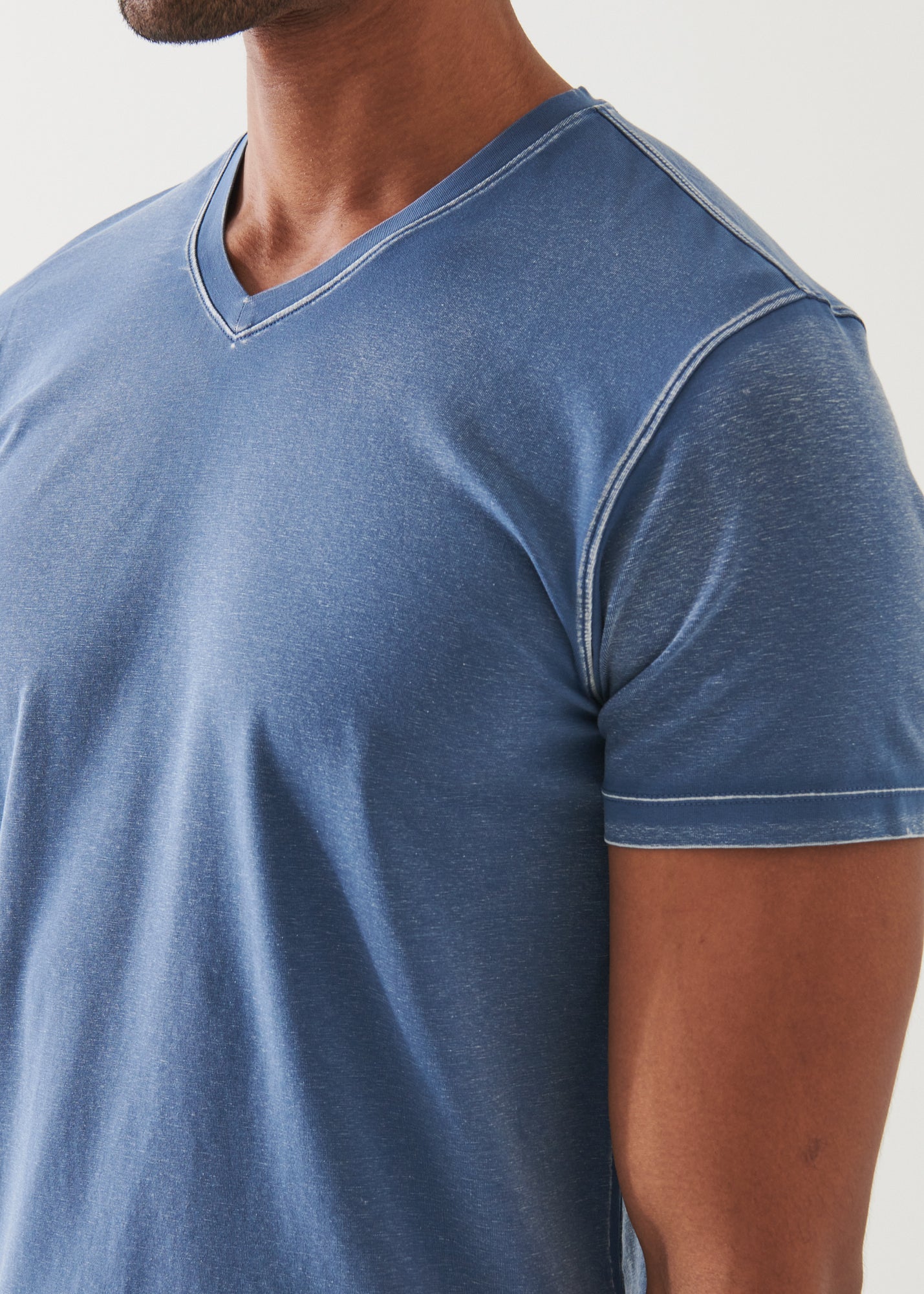 Pima Cotton Stretch Vintage Wash V-Neck T-Shirt