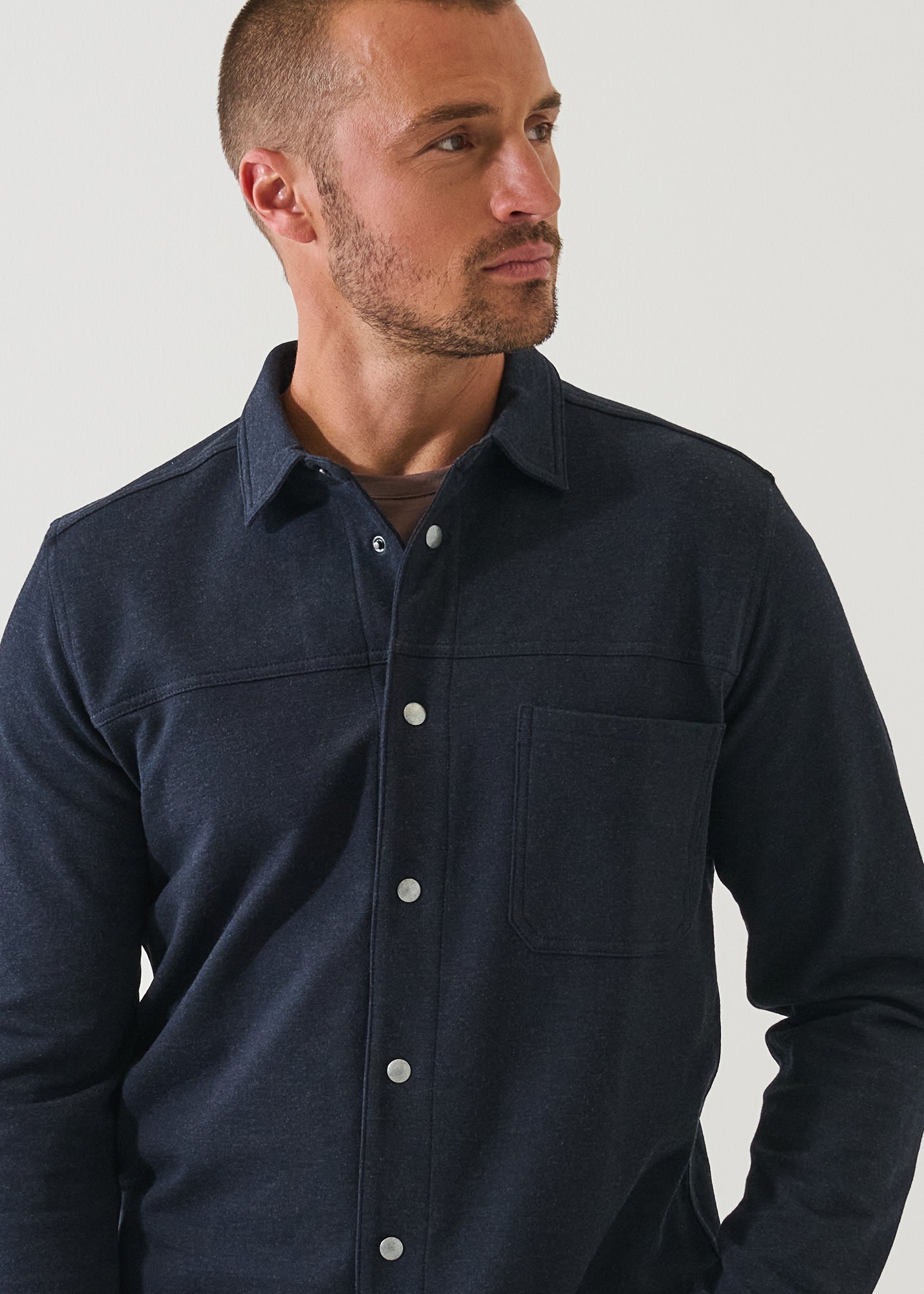 Pima Cotton Stretch Overdye Snap Front Shirt