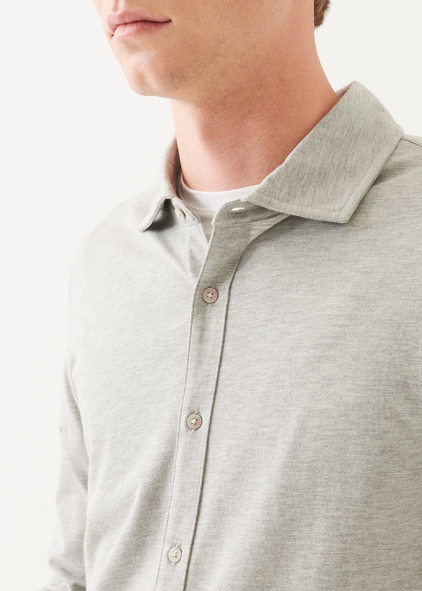 Pima Cotton Stretch Overdye Button Front Shirt - PATRICK ASSARAF