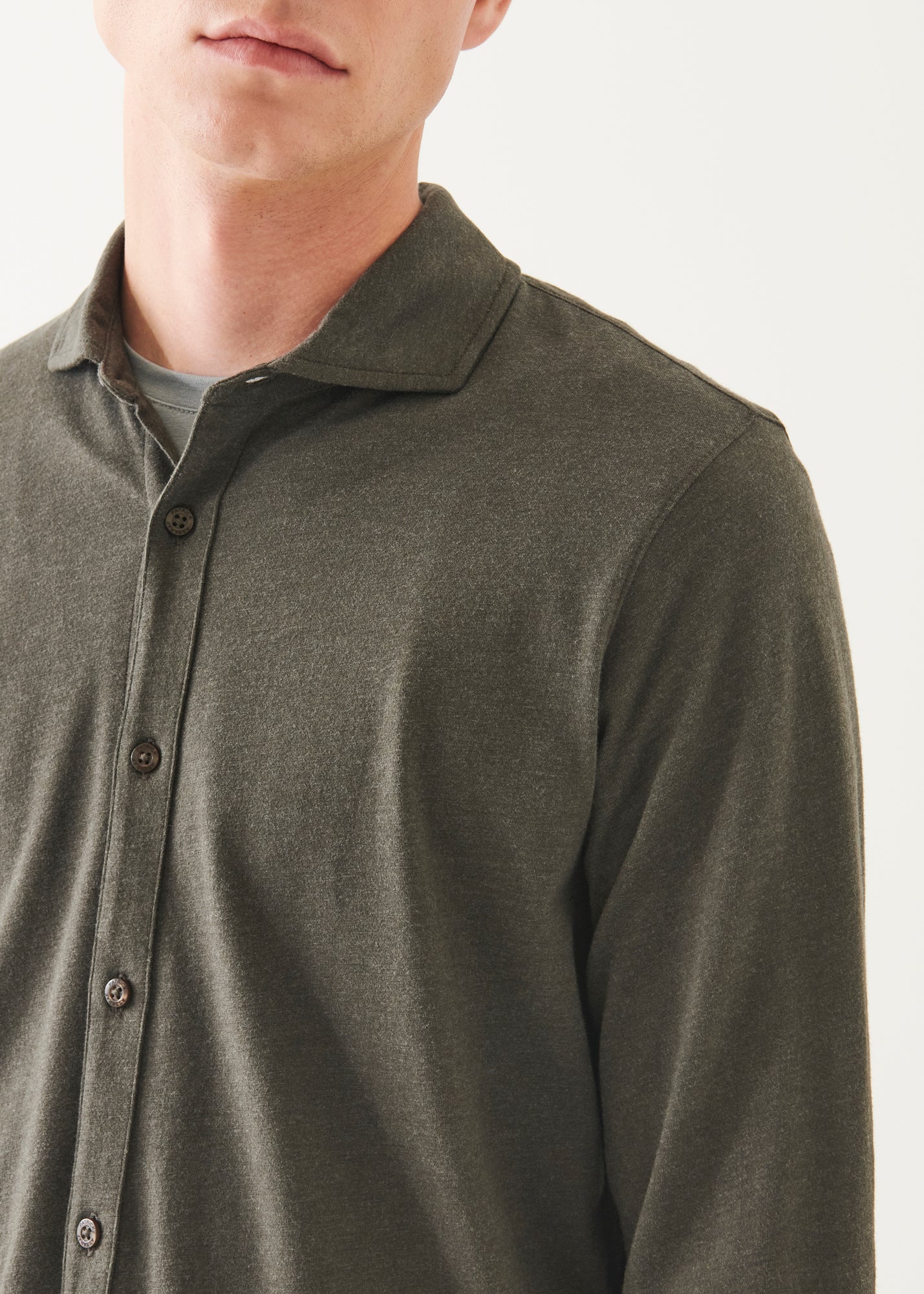 Pima Cotton Stretch Overdye Button Front Shirt - PATRICK ASSARAF