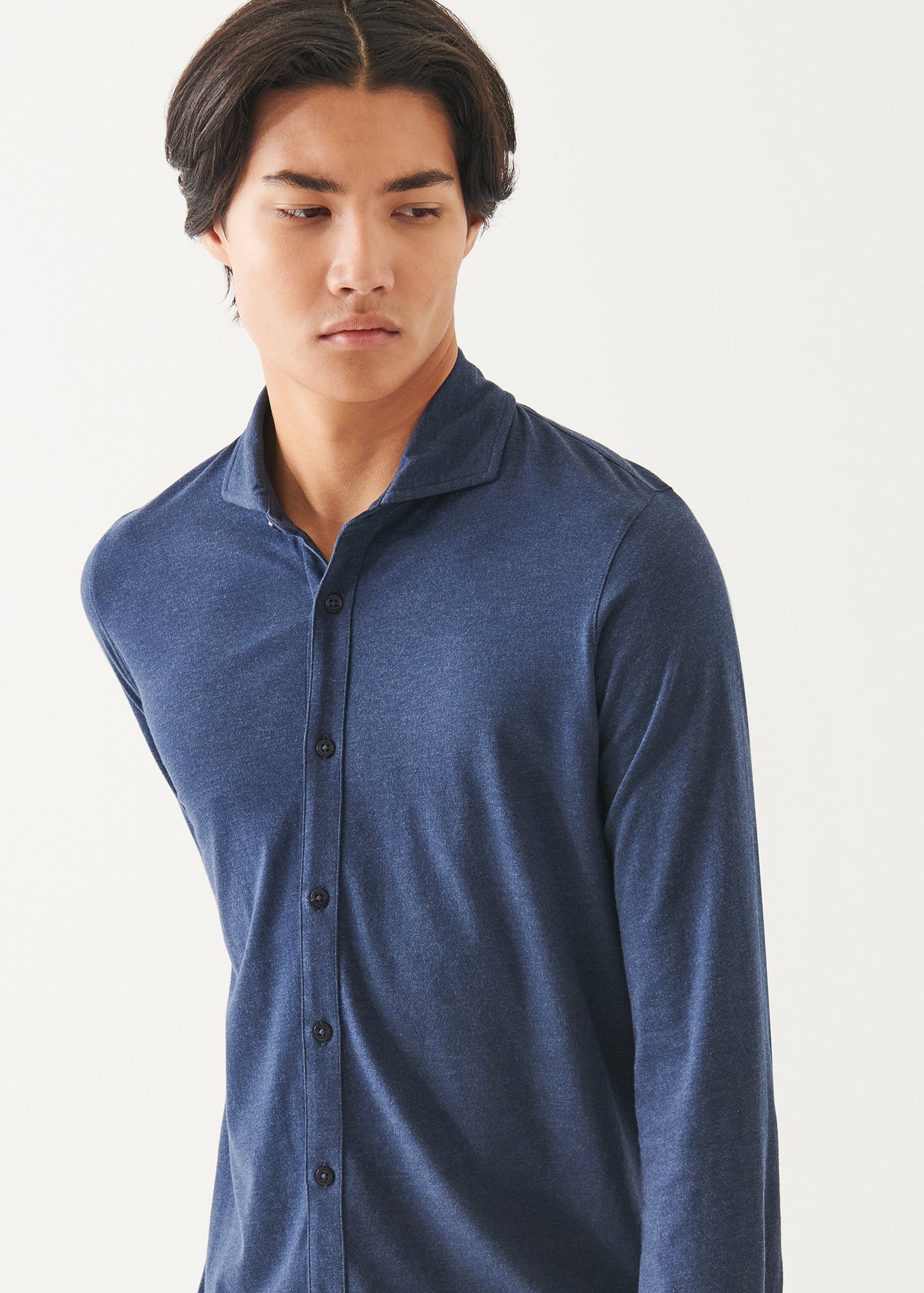 Pima Cotton Stretch Overdye Button Front Shirt - PATRICK ASSARAF
