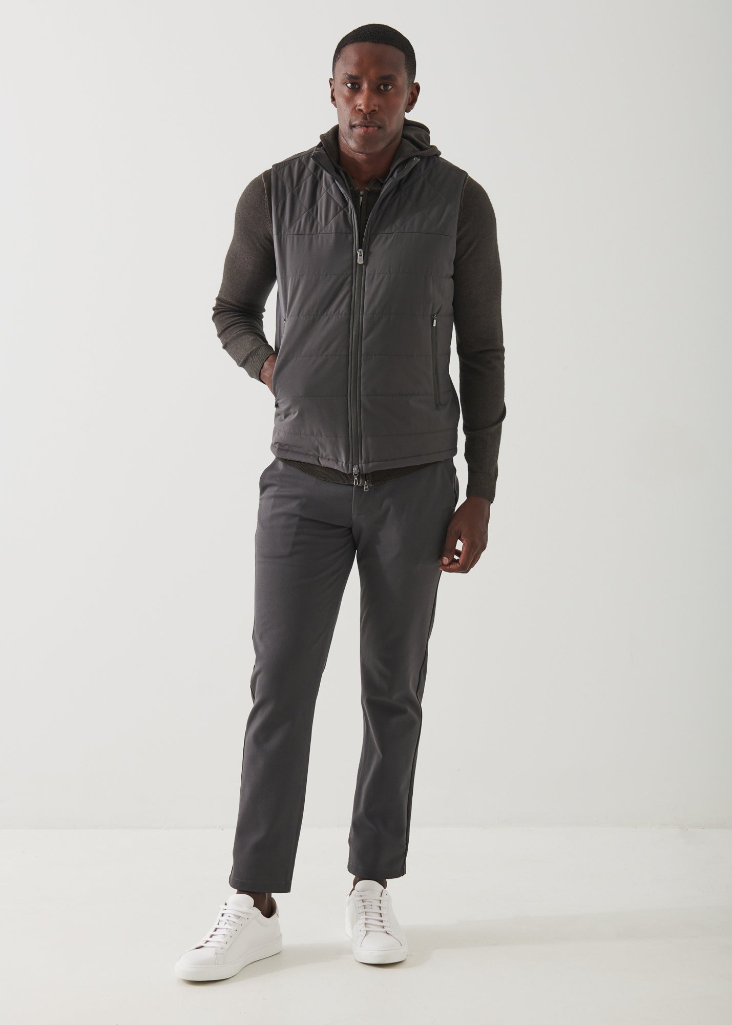 ACTIVE MIX-MEDIA QUILTED VEST | PATRICK ASSARAF.