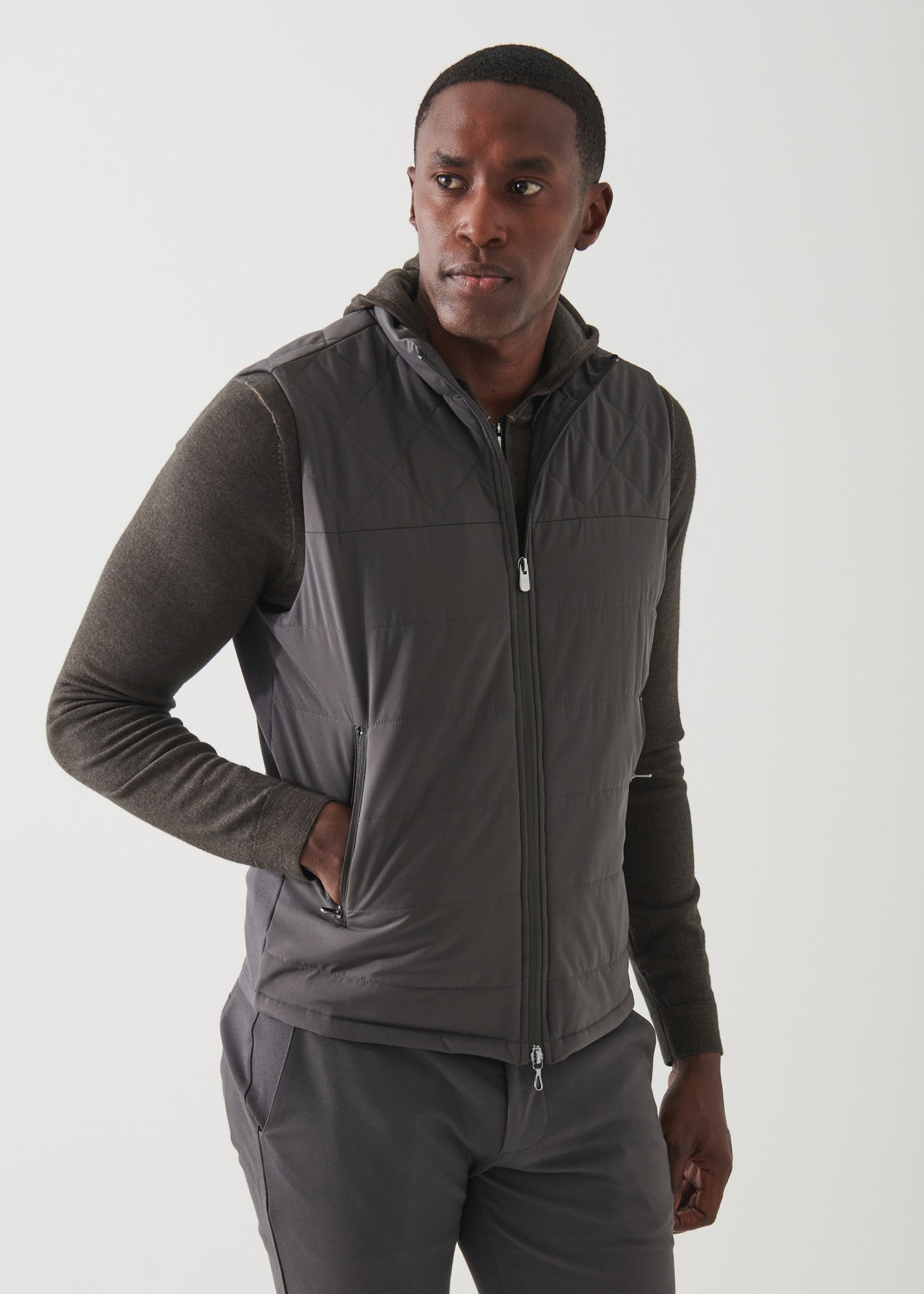 ACTIVE MIX-MEDIA QUILTED VEST | PATRICK ASSARAF.