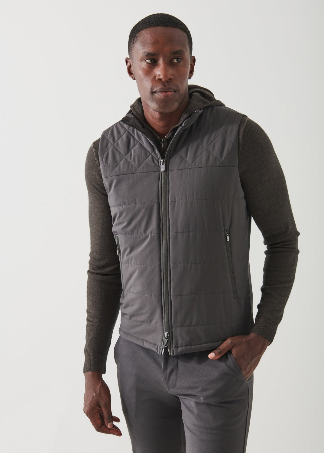 ACTIVE MIX-MEDIA QUILTED VEST | PATRICK ASSARAF.