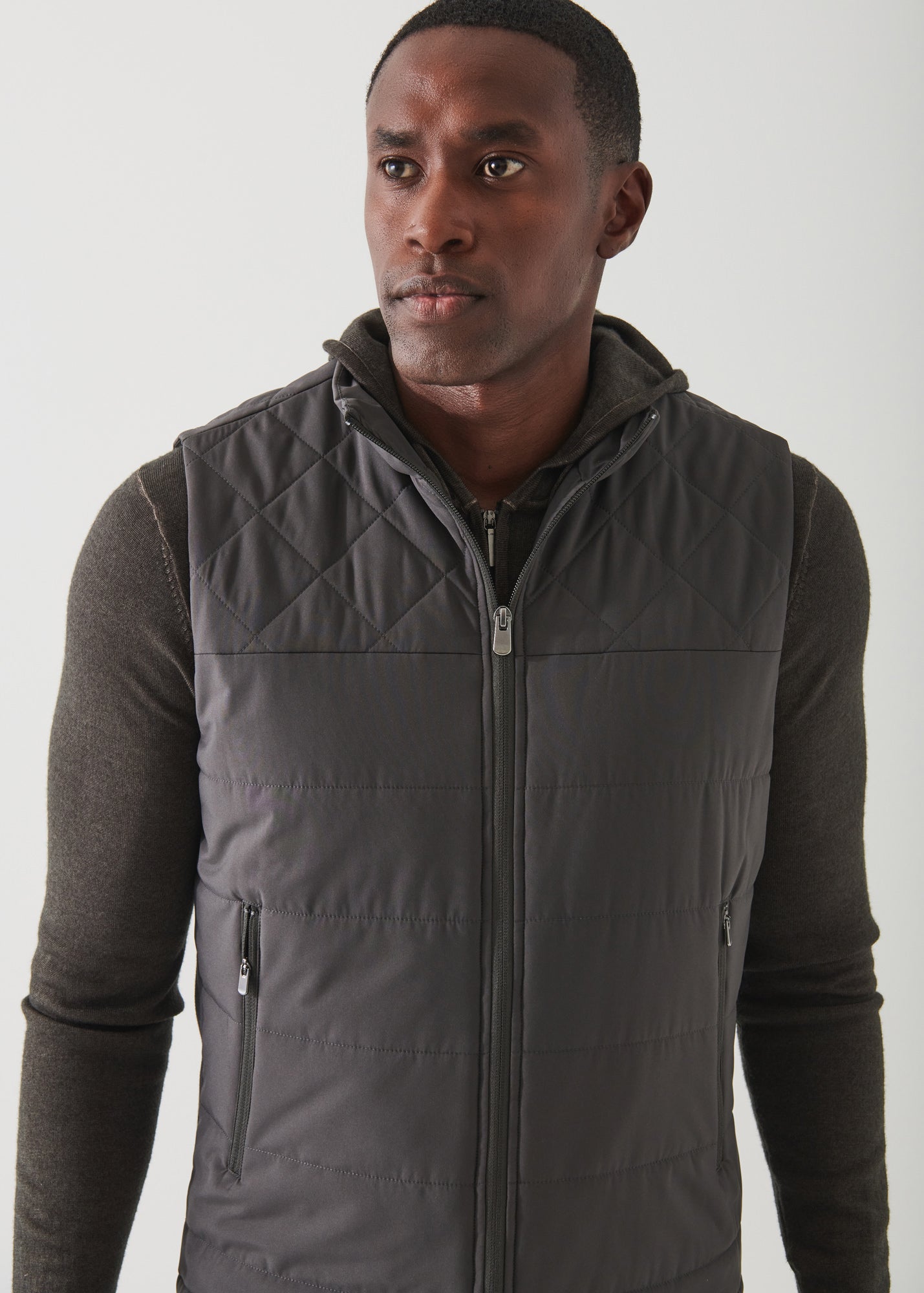 ACTIVE MIX-MEDIA QUILTED VEST | PATRICK ASSARAF.
